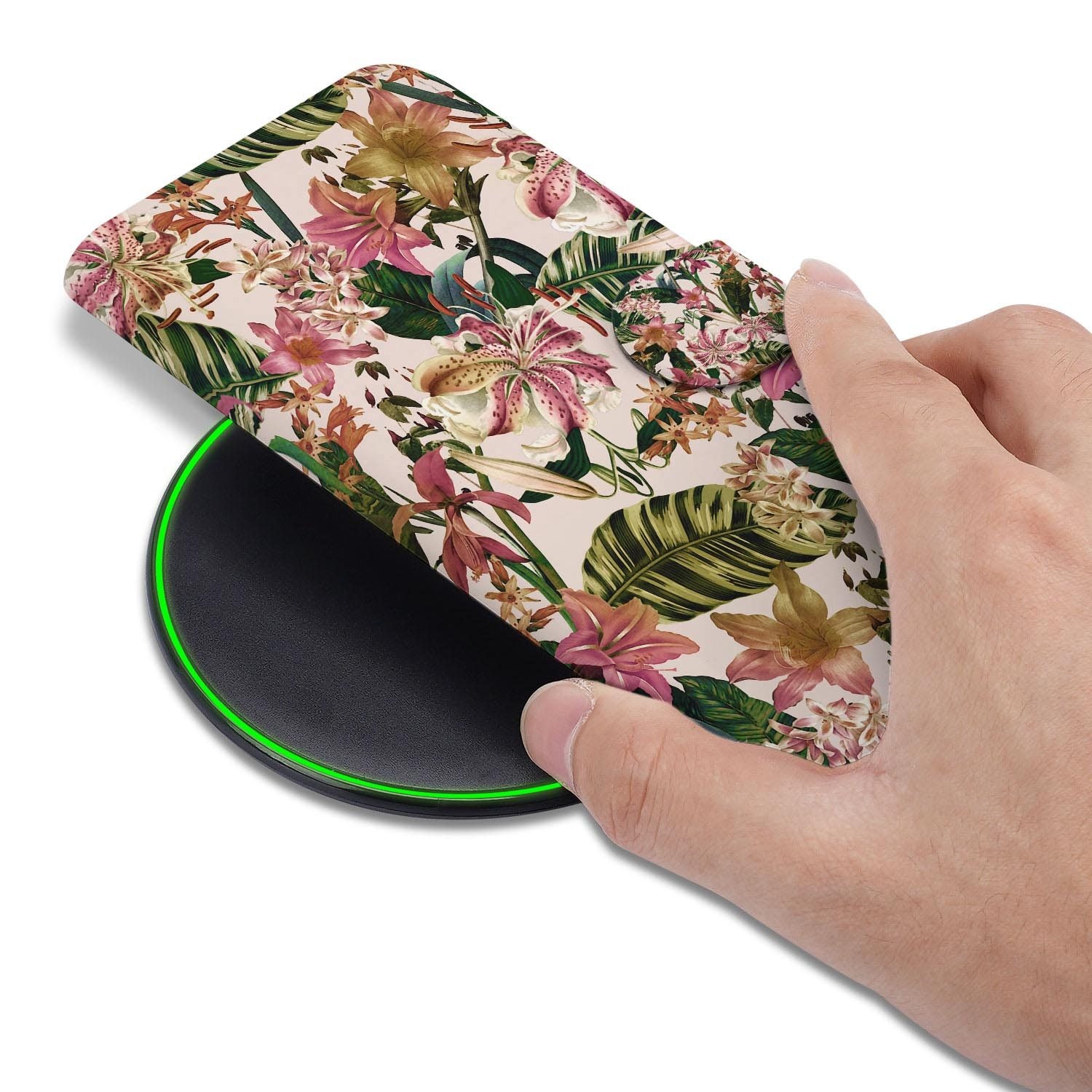 Samsung Galaxy S26 FE hoesje met pasjeshouder en geprint Flowers-motief