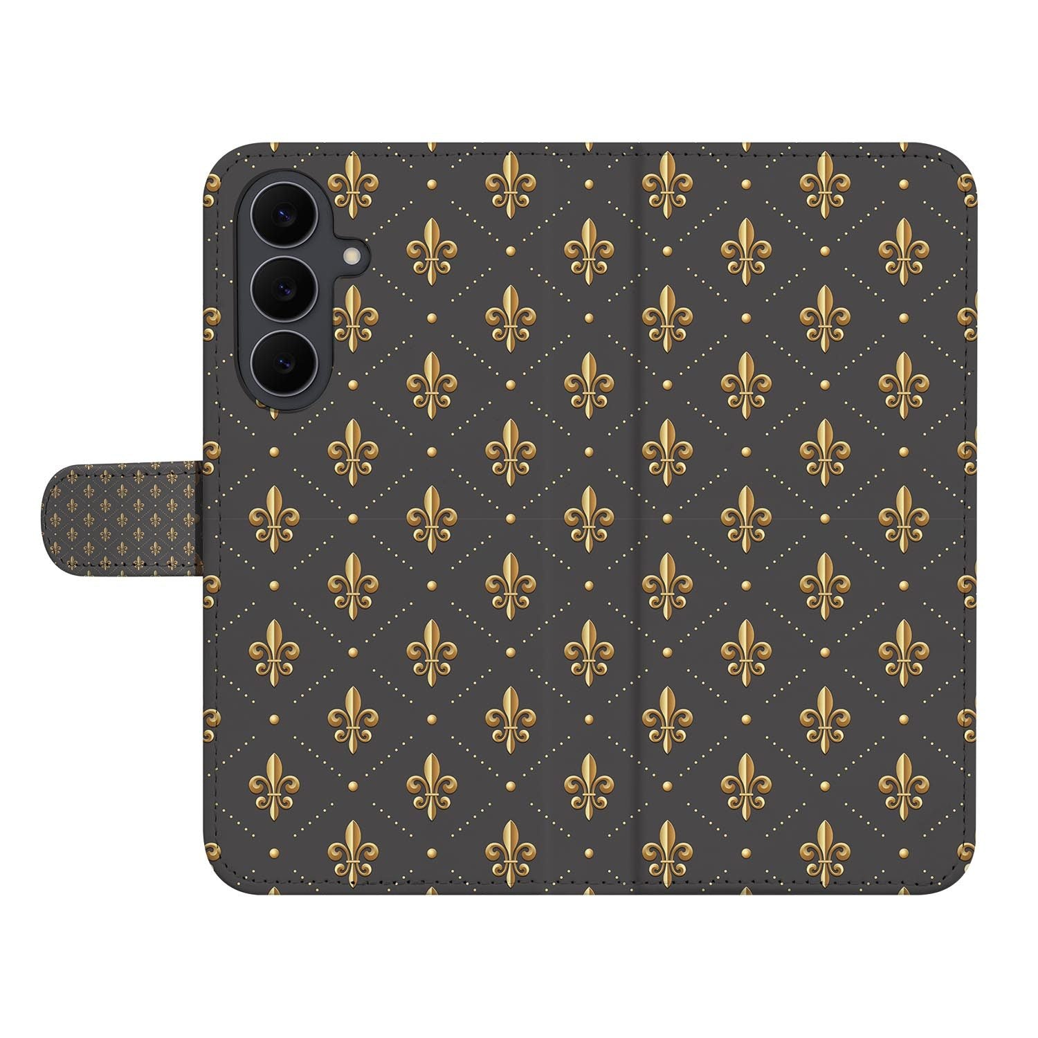 Samsung Galaxy S26 FE book case met sierlijk Franse Lelie design