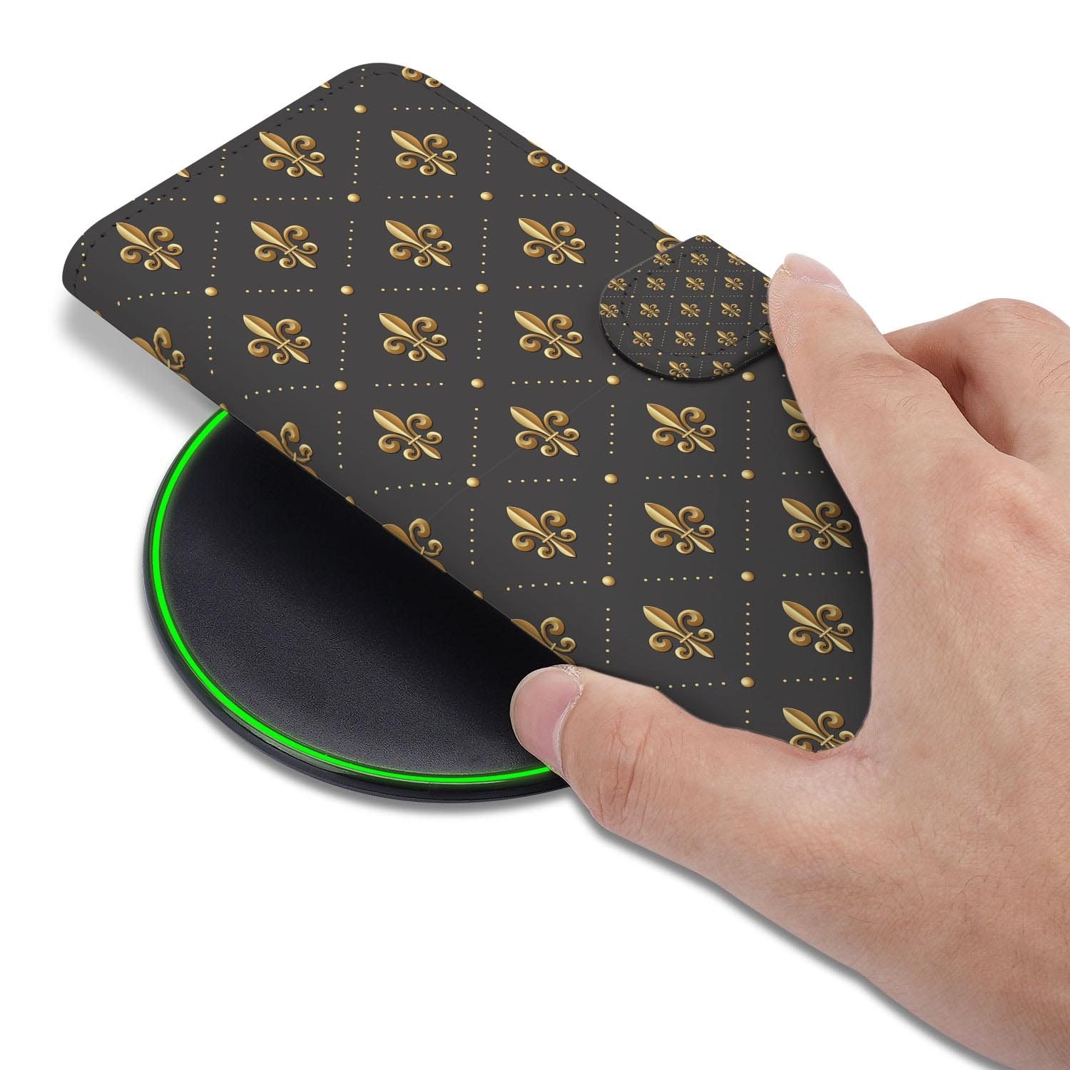 Franse Lelie hoesje met pasjeshouder voor de Samsung Galaxy S26 FE