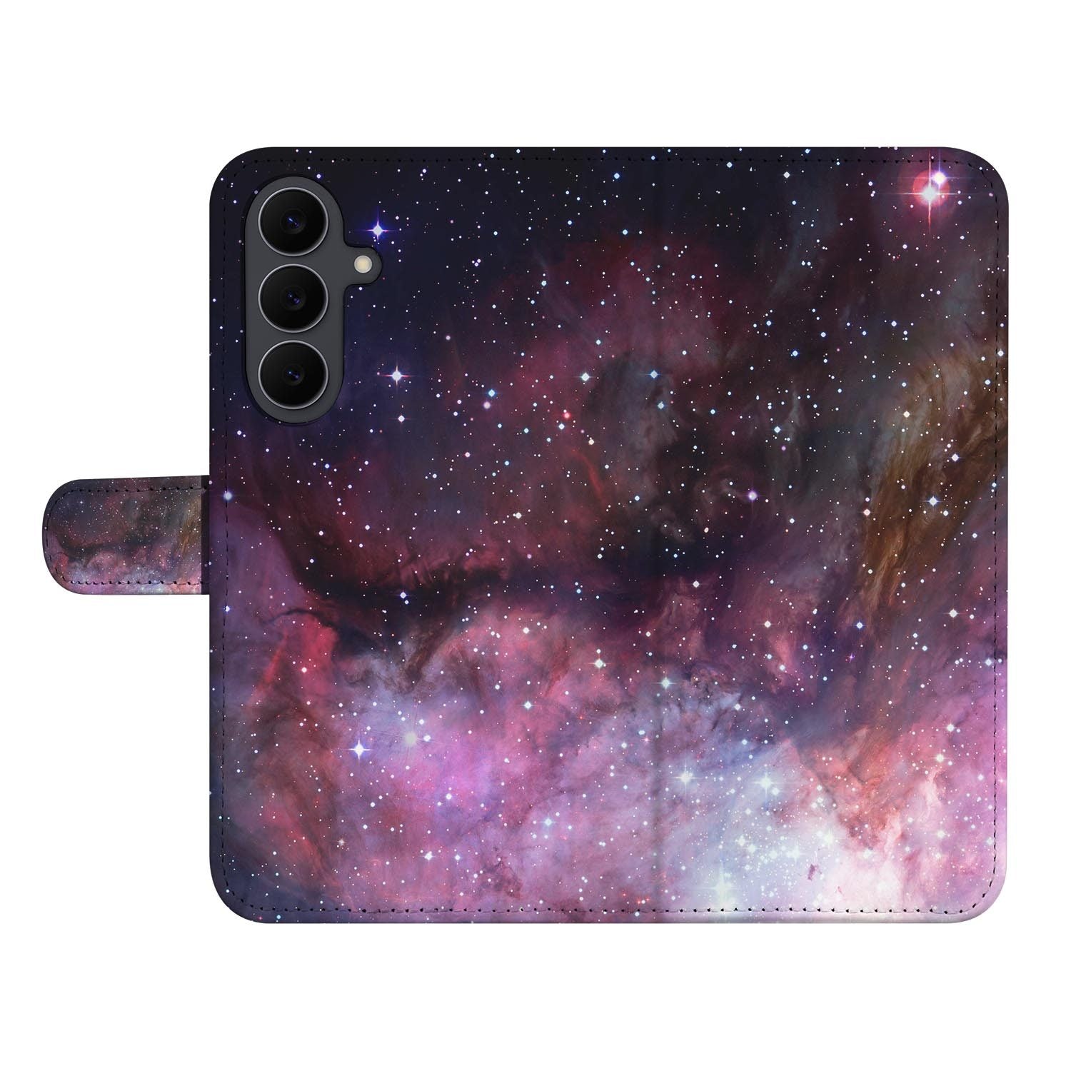 Book case met Galaxy print in paars voor de Samsung Galaxy S26 FE