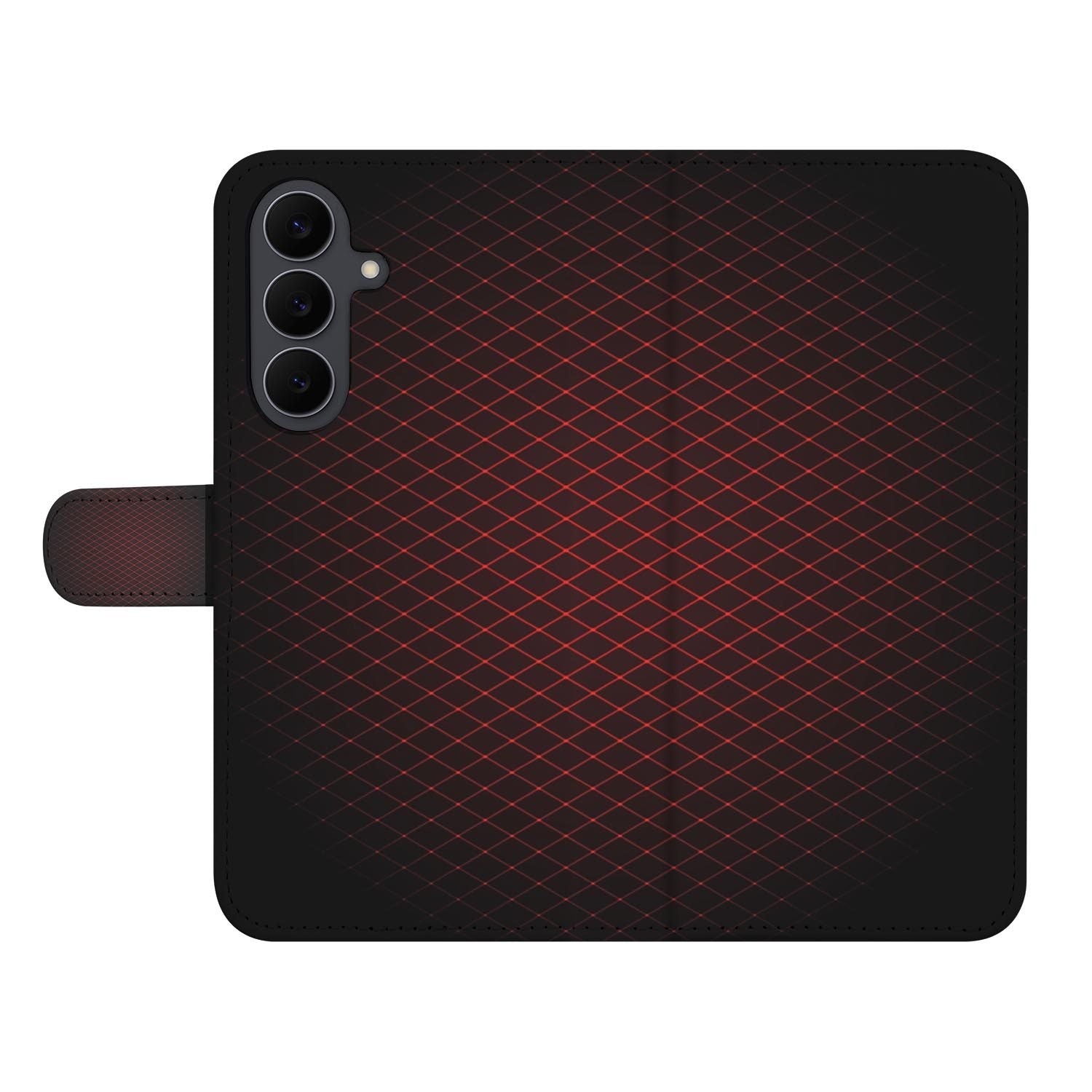 Book case Geruit Rood voor de Samsung Galaxy S26 FE van kunstleer met stiksel