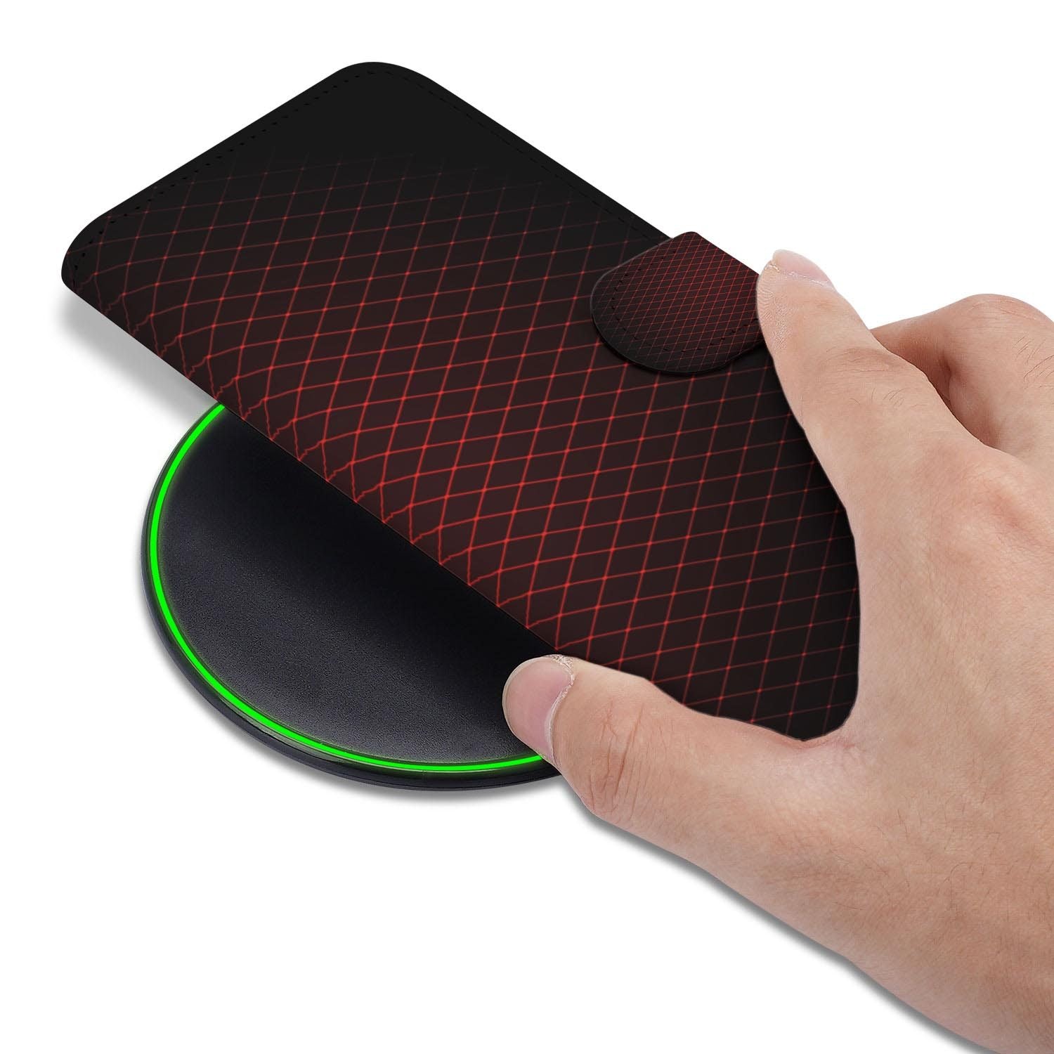 Samsung Galaxy S26 FE hoesje met pasjeshouder en Geruit Rood geblokt patroon