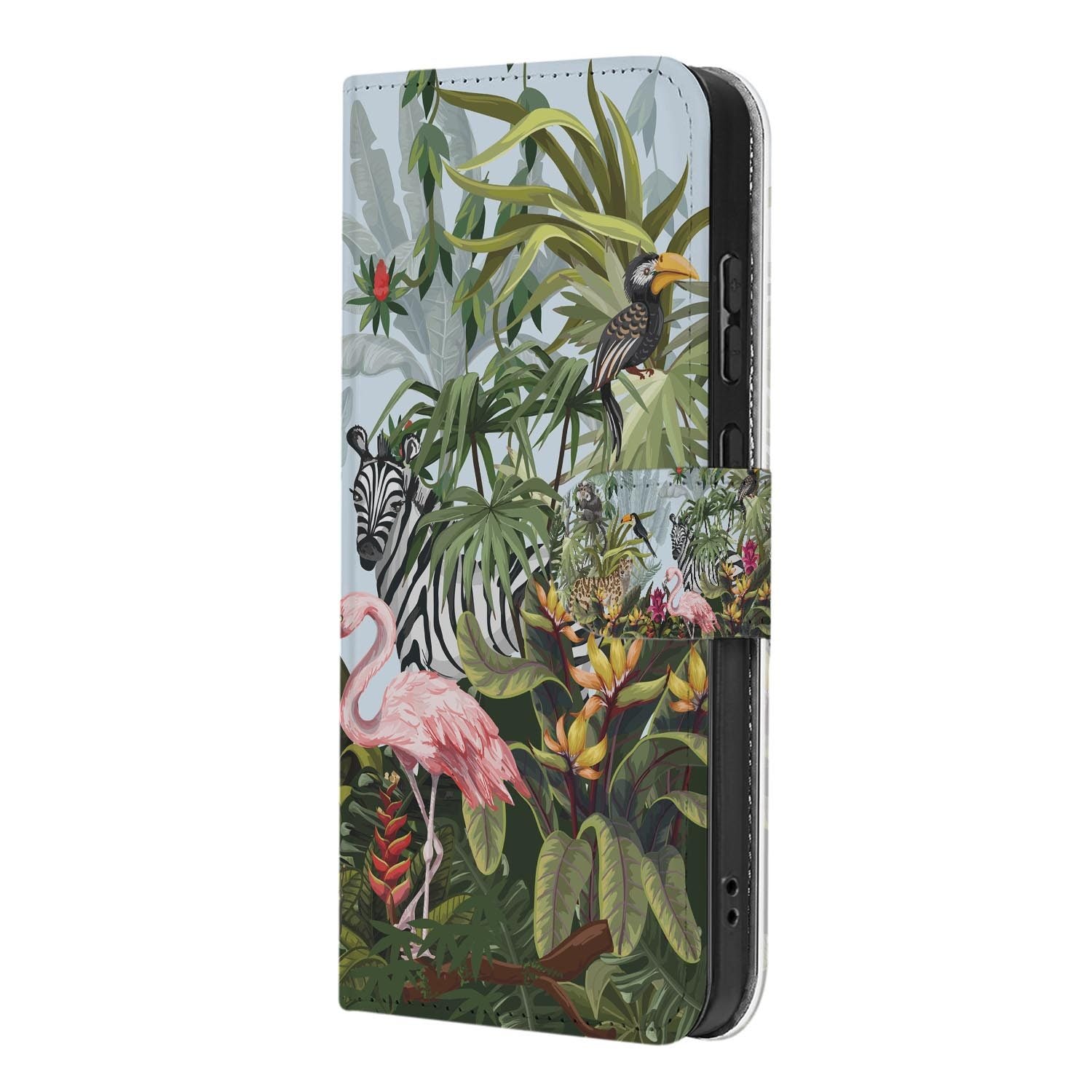 Hoesje met pasjeshouder en Jungle design voor de Samsung Galaxy S26 FE