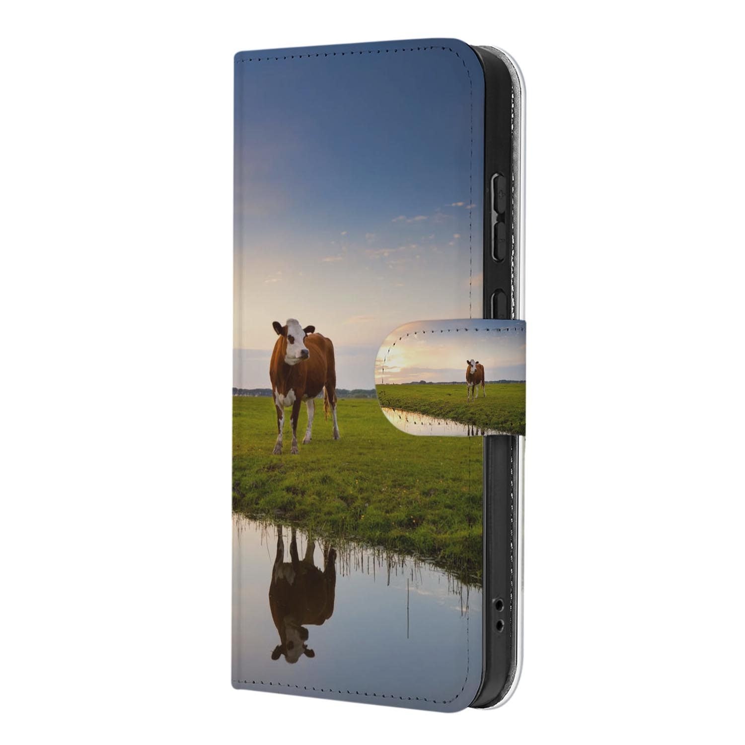 Samsung Galaxy S26 FE hoesje met pasjeshouder en Koe design