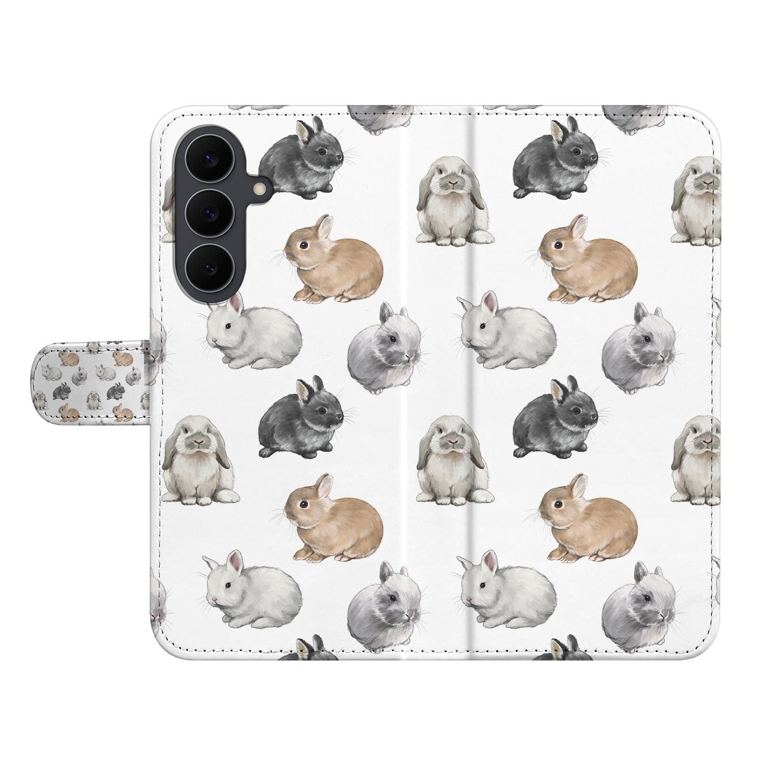 Konijntjes wallet hoesje voor de Samsung Galaxy S26 FE met ruimte voor pasjes en briefgeld