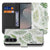 Samsung Galaxy S26 FE bookcase hoesje met Leaves design van groene bladeren op wit