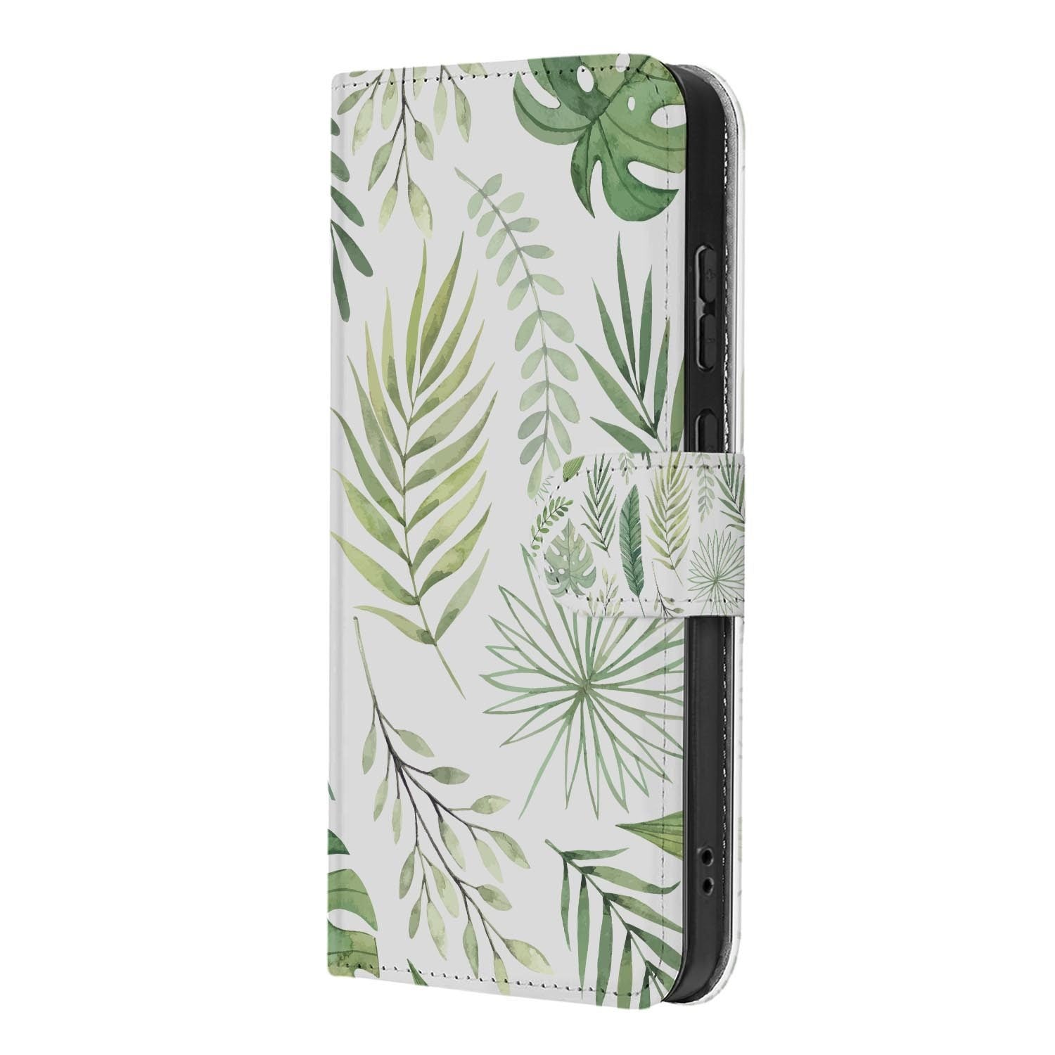 Kunstleren klaphoesje met Leaves bladerenprint voor de Samsung Galaxy S26 FE