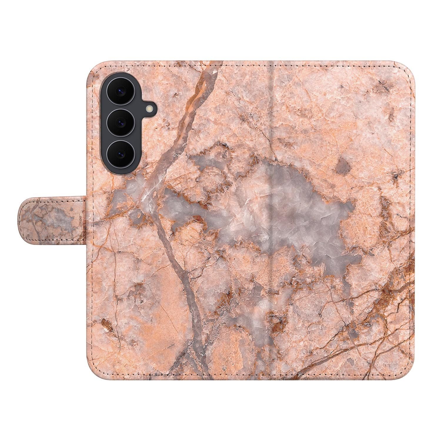 Wallet hoesje Marmer Oranje voor de Samsung Galaxy S26 FE