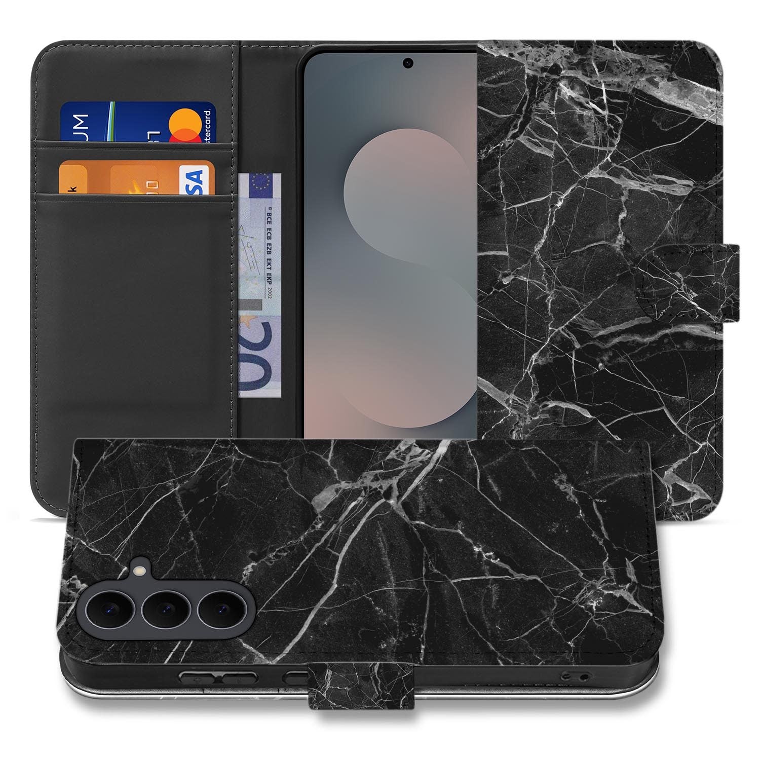 Samsung Galaxy S26 FE bookcase hoesje met Marmer Zwart design
