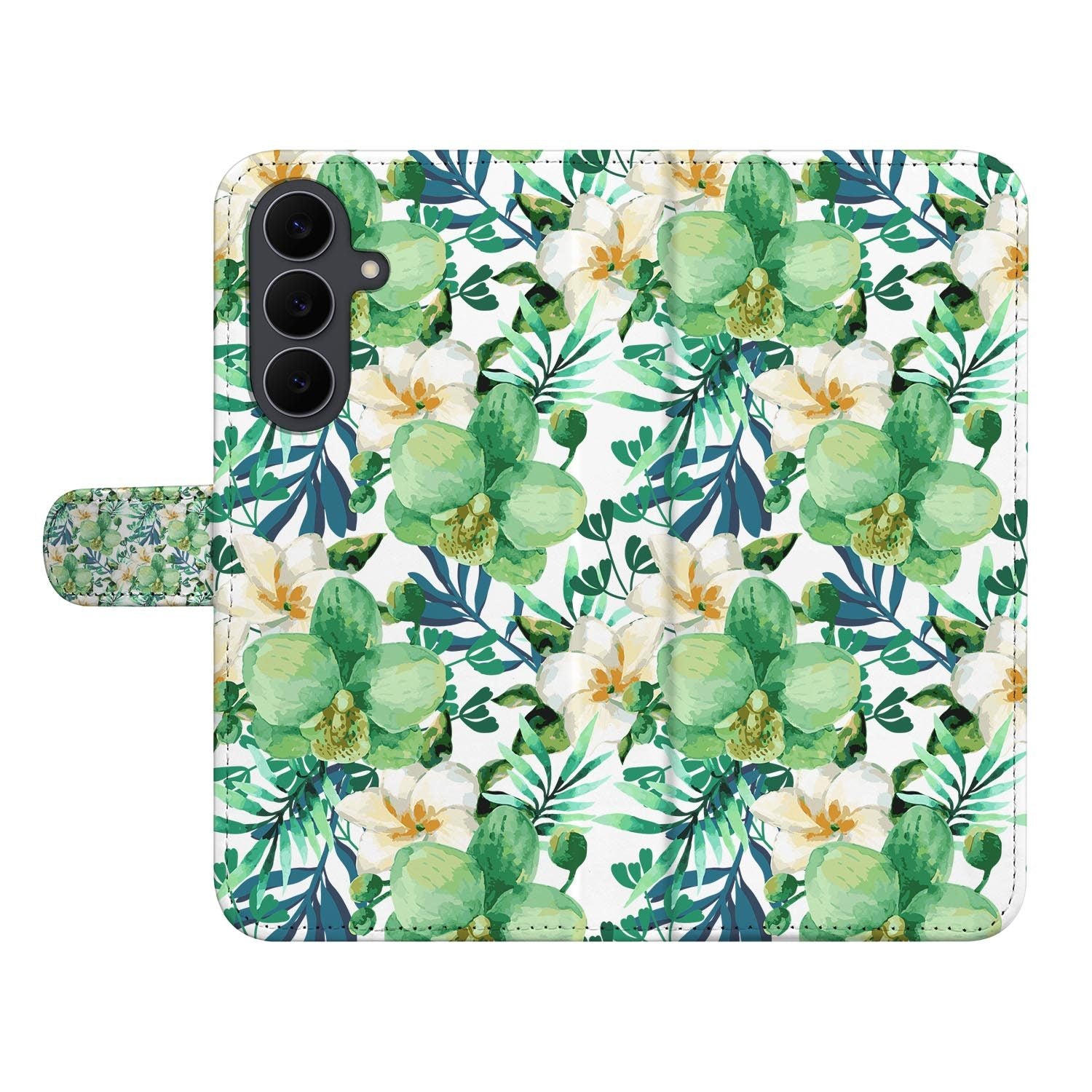 Kunstleren klaphoesje Orchidee Groen voor de Samsung Galaxy S26 FE