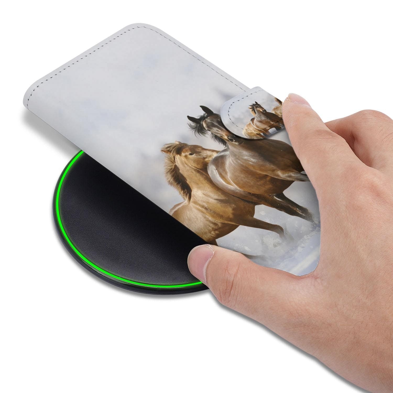 Samsung Galaxy S26 FE hoesje met pasjeshouder en Paarden print