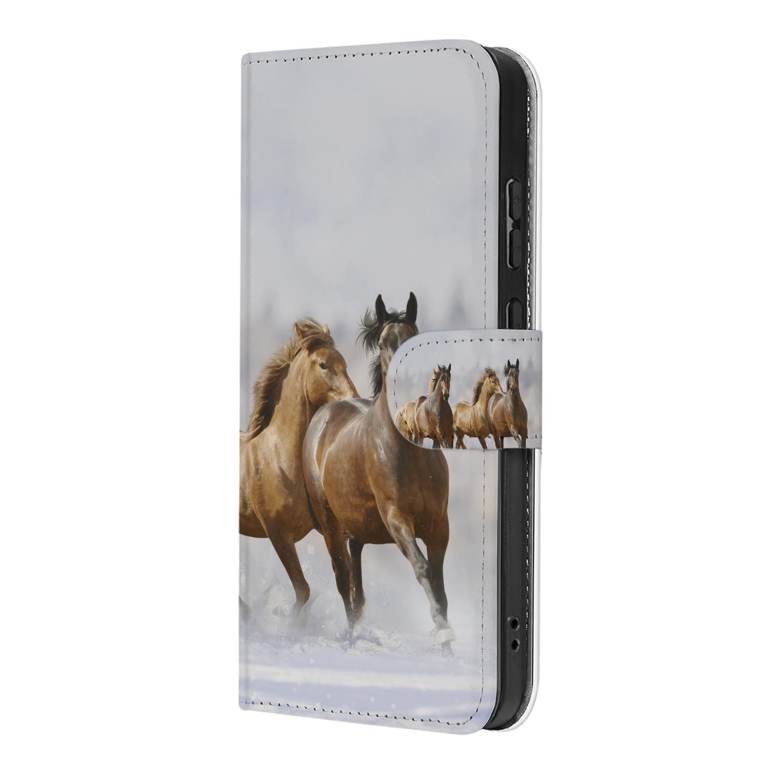 Kunstleren klaphoesje Paarden voor de Samsung Galaxy S26 FE