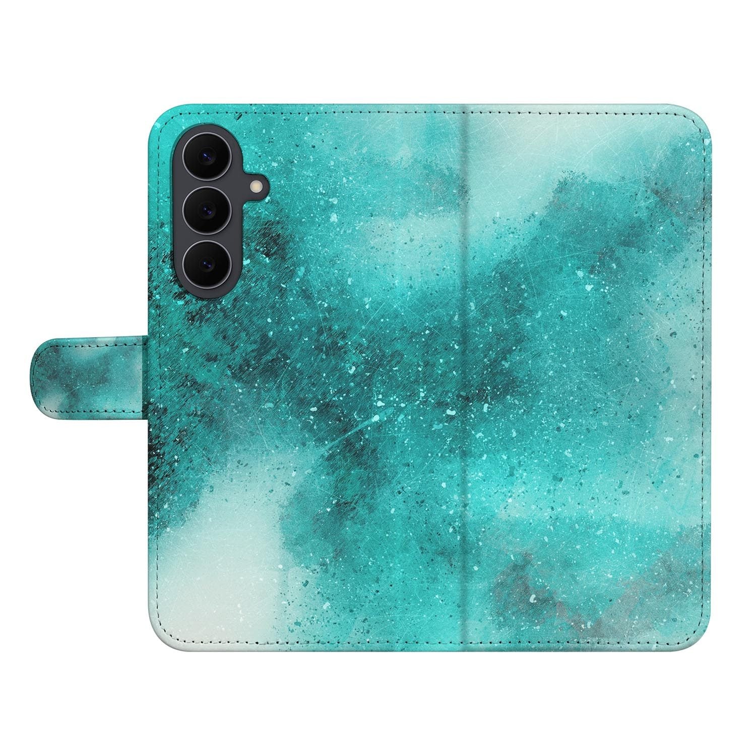 Samsung Galaxy S26 FE book case Painting Blue met blauwe waterverfprint