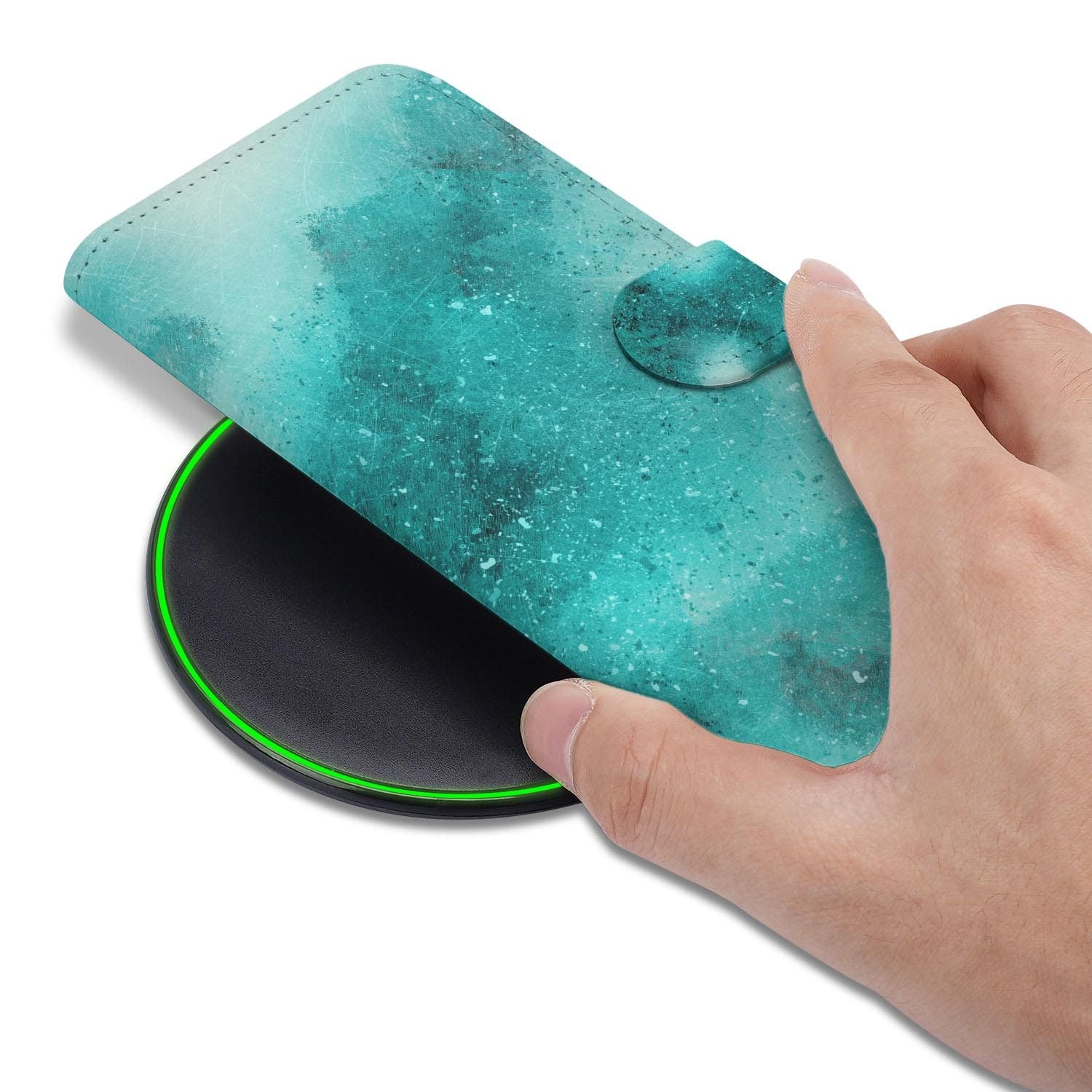 Hoesje met pasjeshouder in Painting Blue design voor de Samsung Galaxy S26 FE