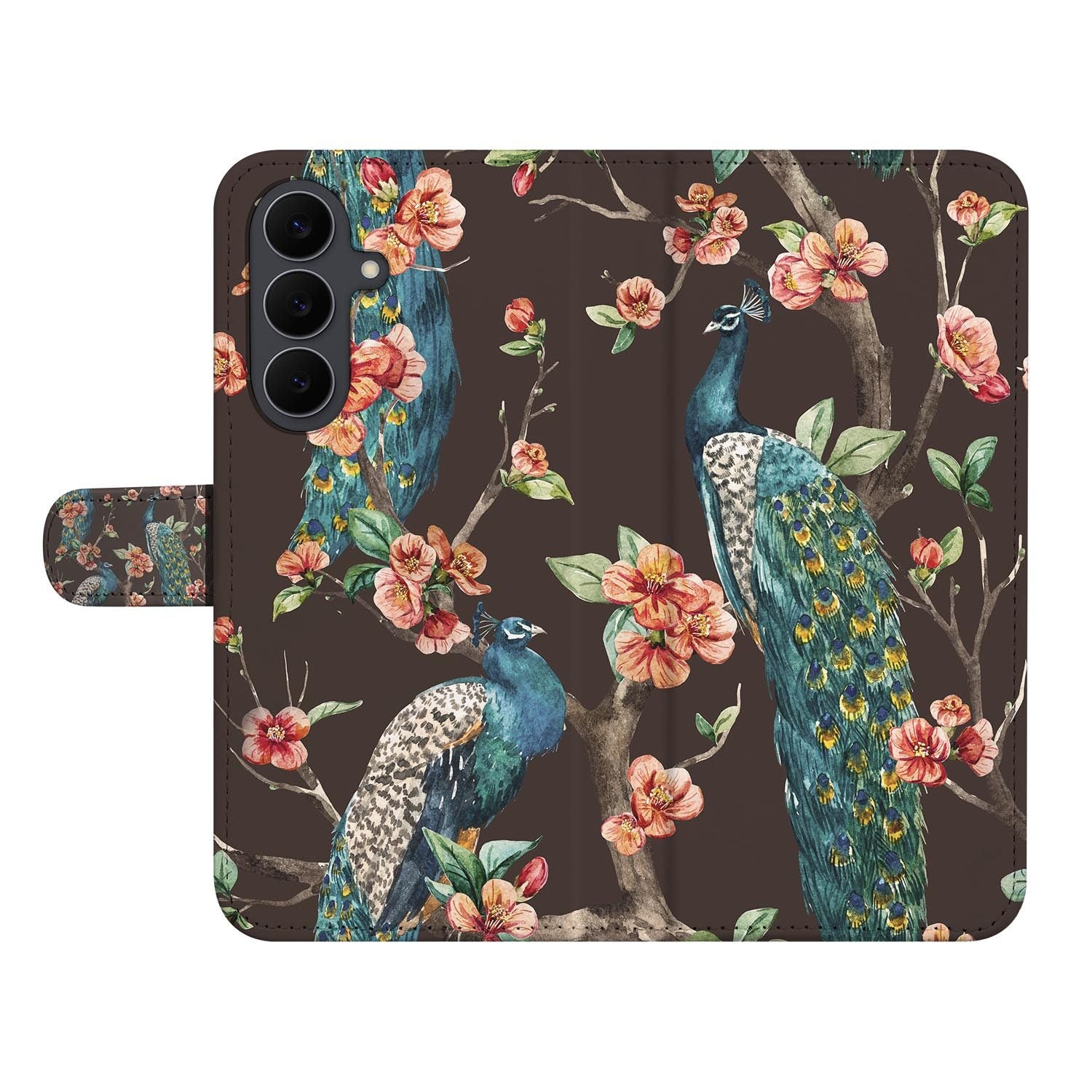 Wallet hoesje Pauw met Bloemen voor de Samsung Galaxy S26 FE