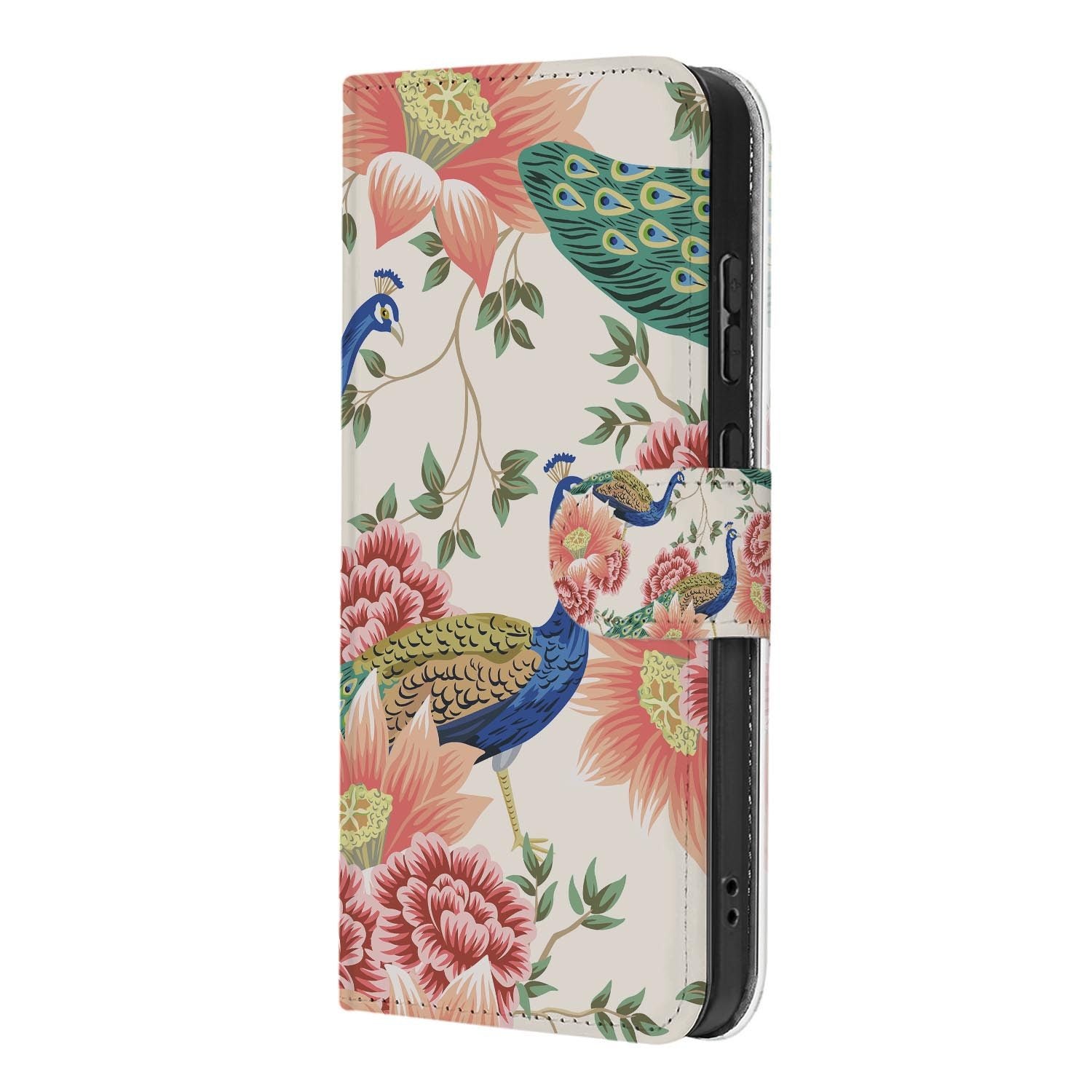 Kunstleren klaphoesje met Pink Peacock print voor de Samsung Galaxy S26 FE