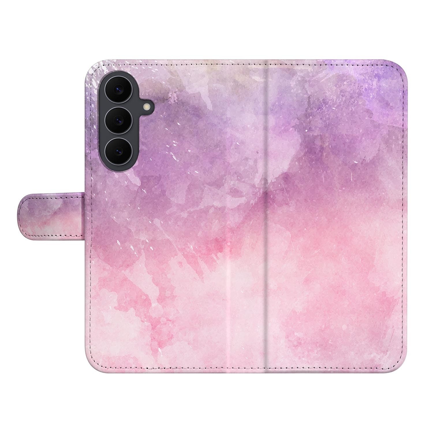 Samsung Galaxy S26 FE bookcase hoesje met aquarelprint Pink Purple Paint