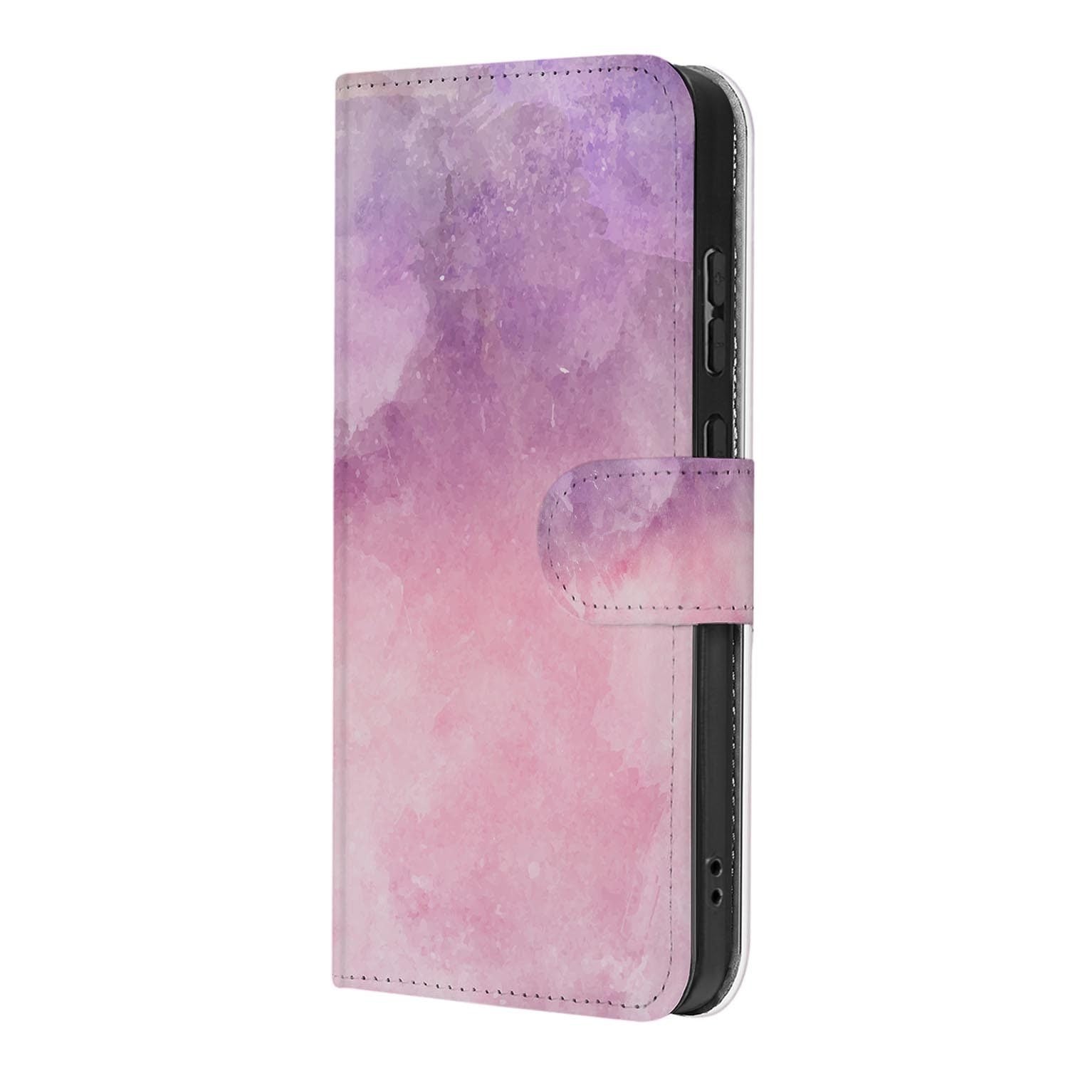 Hoesje met pasjeshouder in Pink Purple Paint design voor Samsung Galaxy S26 FE