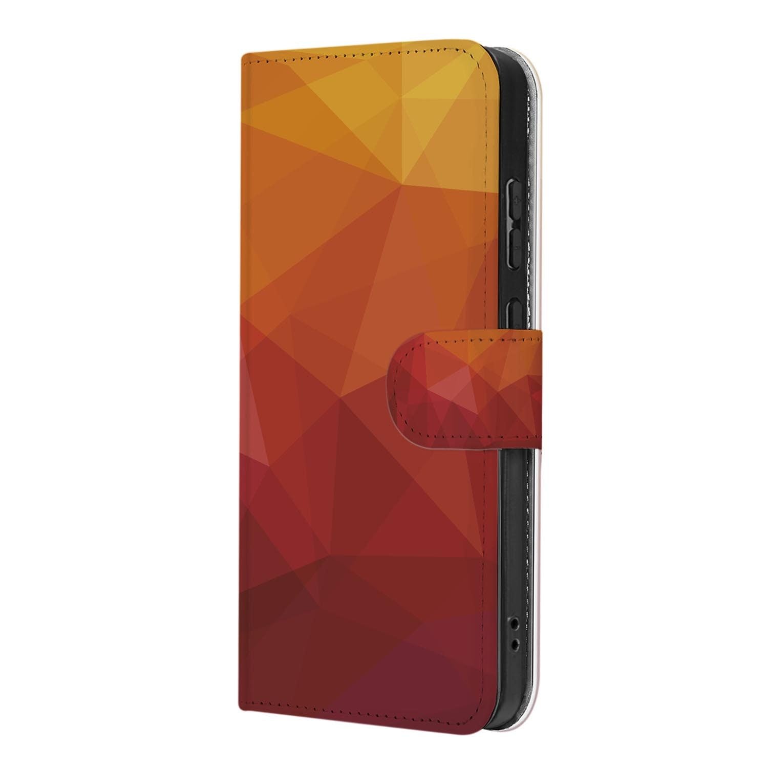 Kunstleren klaphoesje Polygon Red voor Samsung Galaxy S26 FE met magneetsluiting