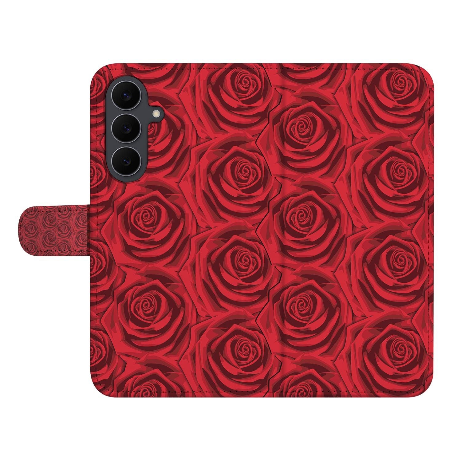 Red Roses book case voor de Samsung Galaxy S26 FE met vakjes voor pasjes
