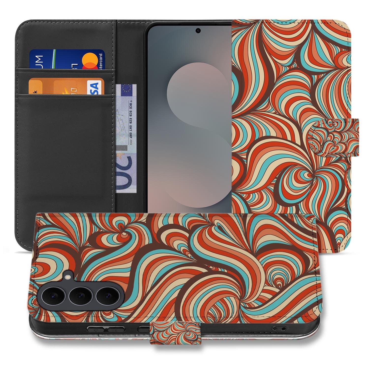 Samsung Galaxy S26 FE bookcase hoesje met meerkleurig Retro design uit de collectie Vormen