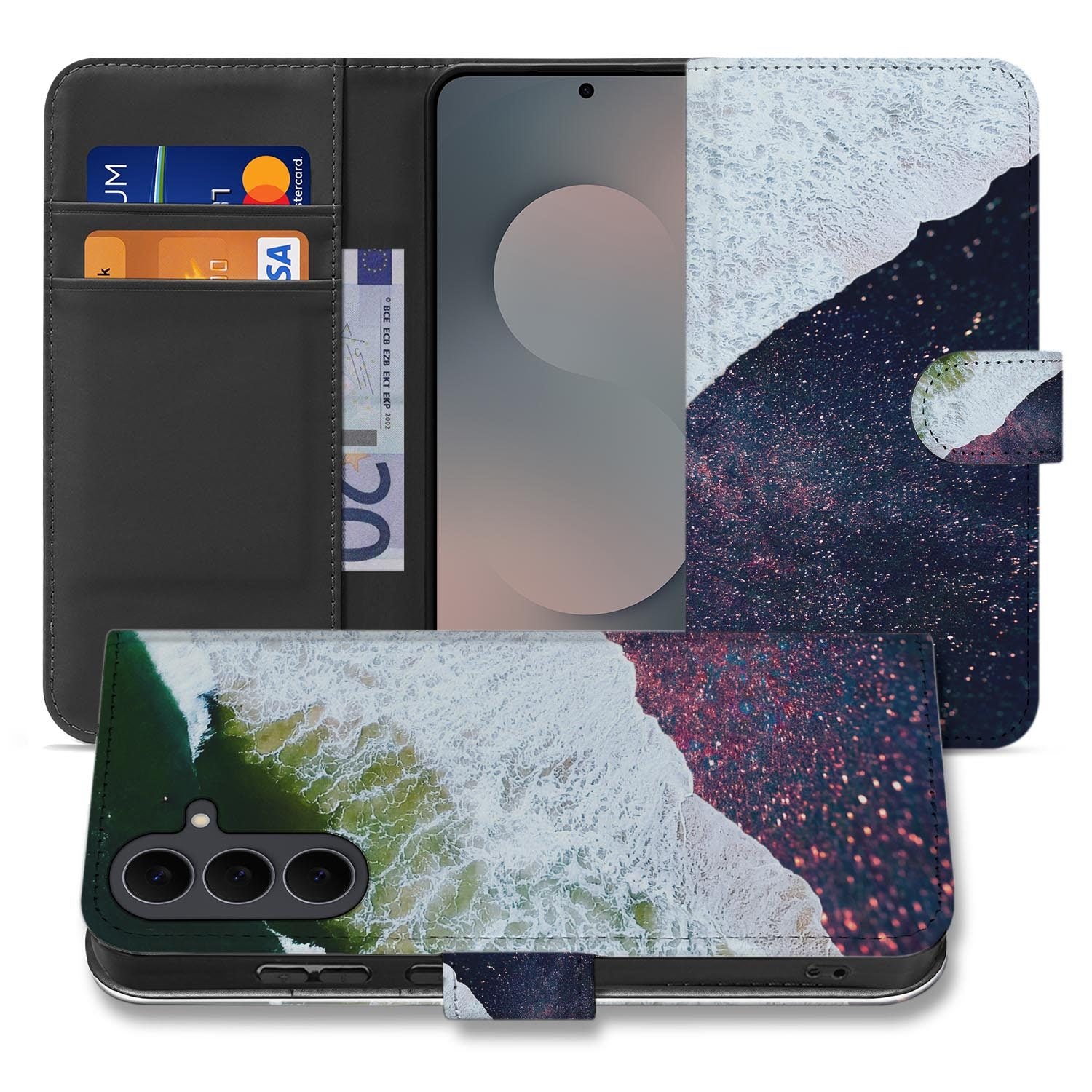 Samsung Galaxy S26 FE bookcase hoesje met paars Sea in Space design