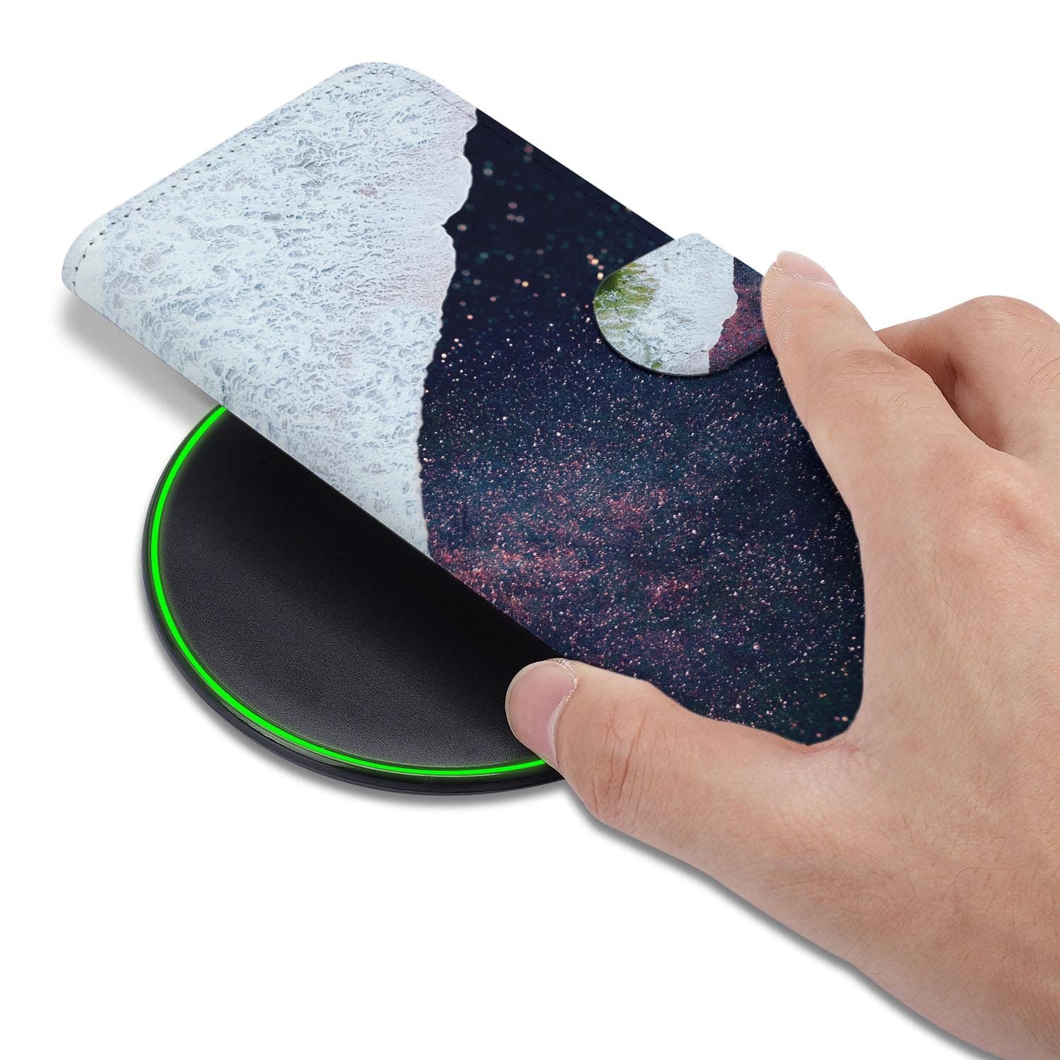 Samsung Galaxy S26 FE hoesje met pasjeshouder in het abstracte Sea in Space ontwerp