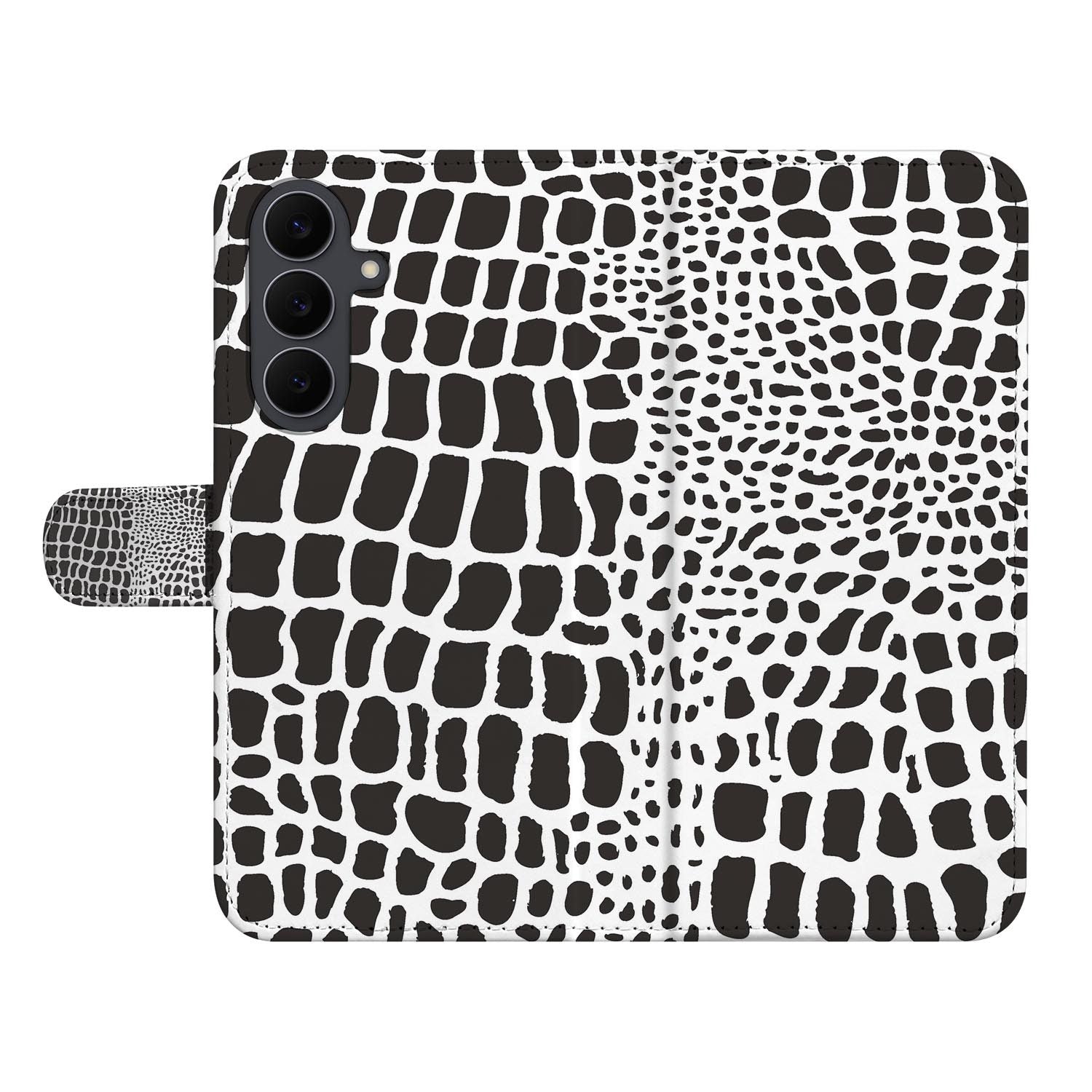 Slangenprint wallet hoesje voor de Samsung Galaxy S26 FE met ruimte voor pasjes