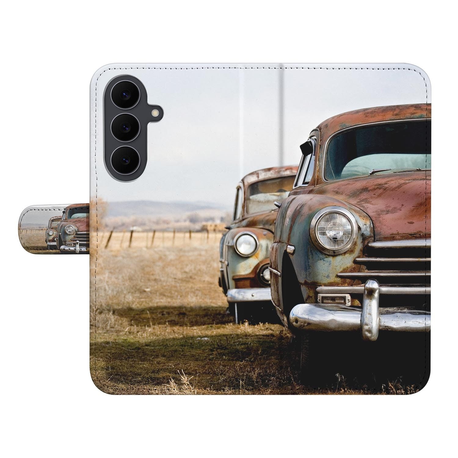 Vintage Auto design op een book case voor de Samsung Galaxy S26 FE