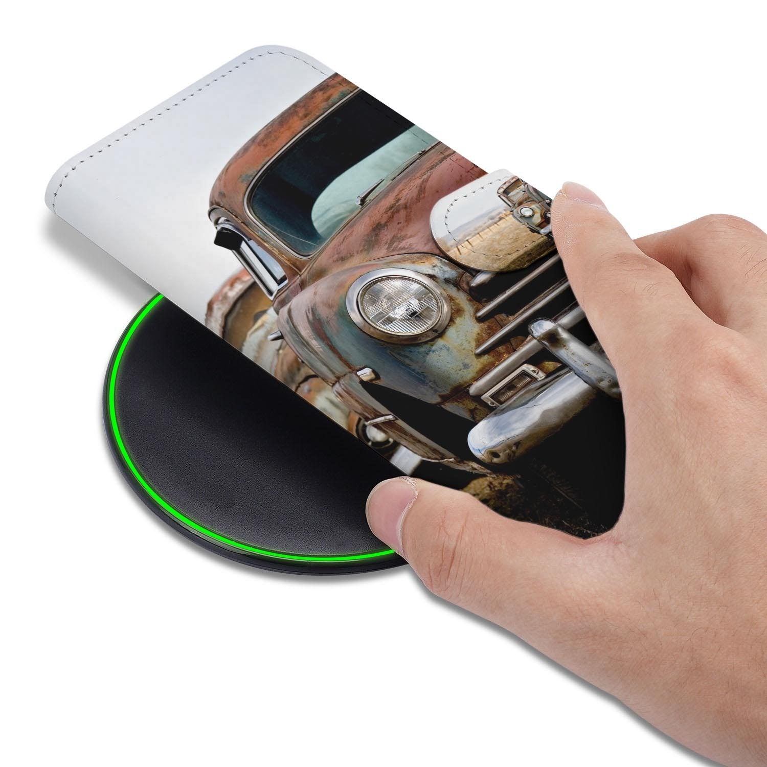 Hoesje met pasjeshouder voor Samsung Galaxy S26 FE, uitgevoerd met Vintage Auto design