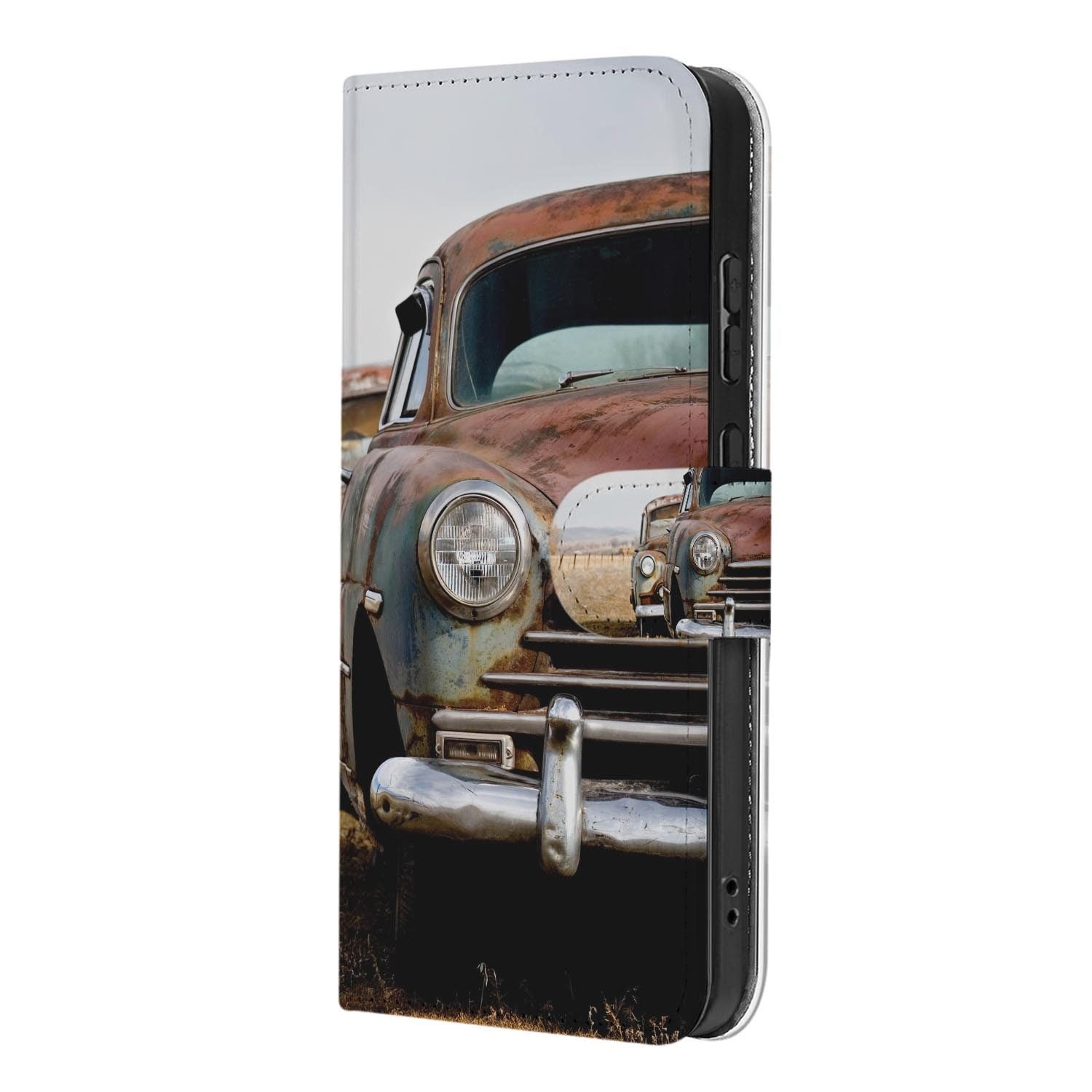 Kunstleren klaphoesje Vintage Auto voor de Samsung Galaxy S26 FE met magneetsluiting