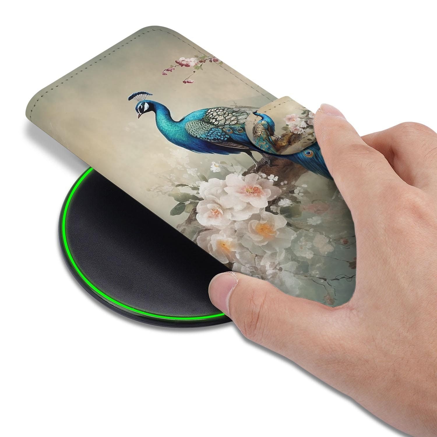Samsung Galaxy S26 FE hoesje met pasjeshouder, design Vintage Pauwen
