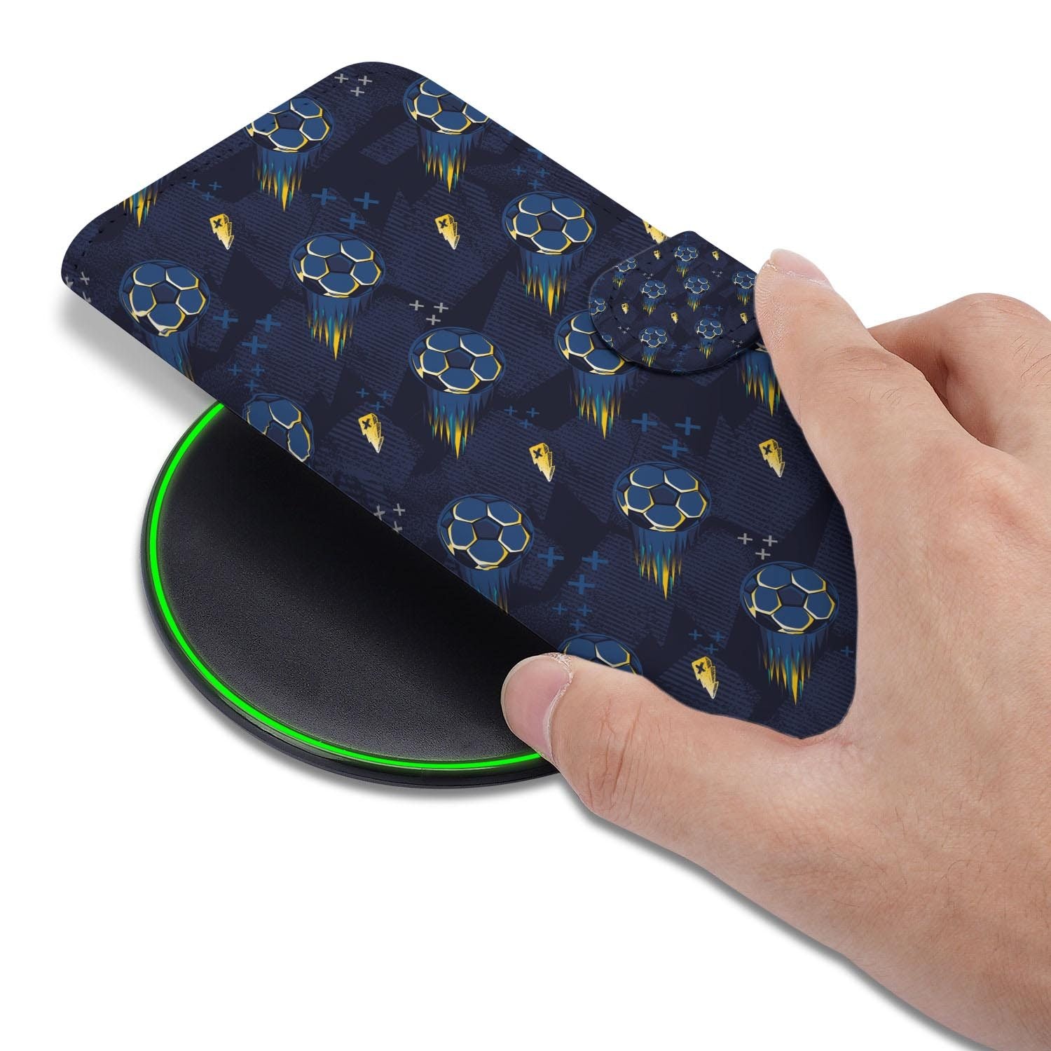 Samsung Galaxy S26 FE hoesje met pasjeshouder en Voetbal print