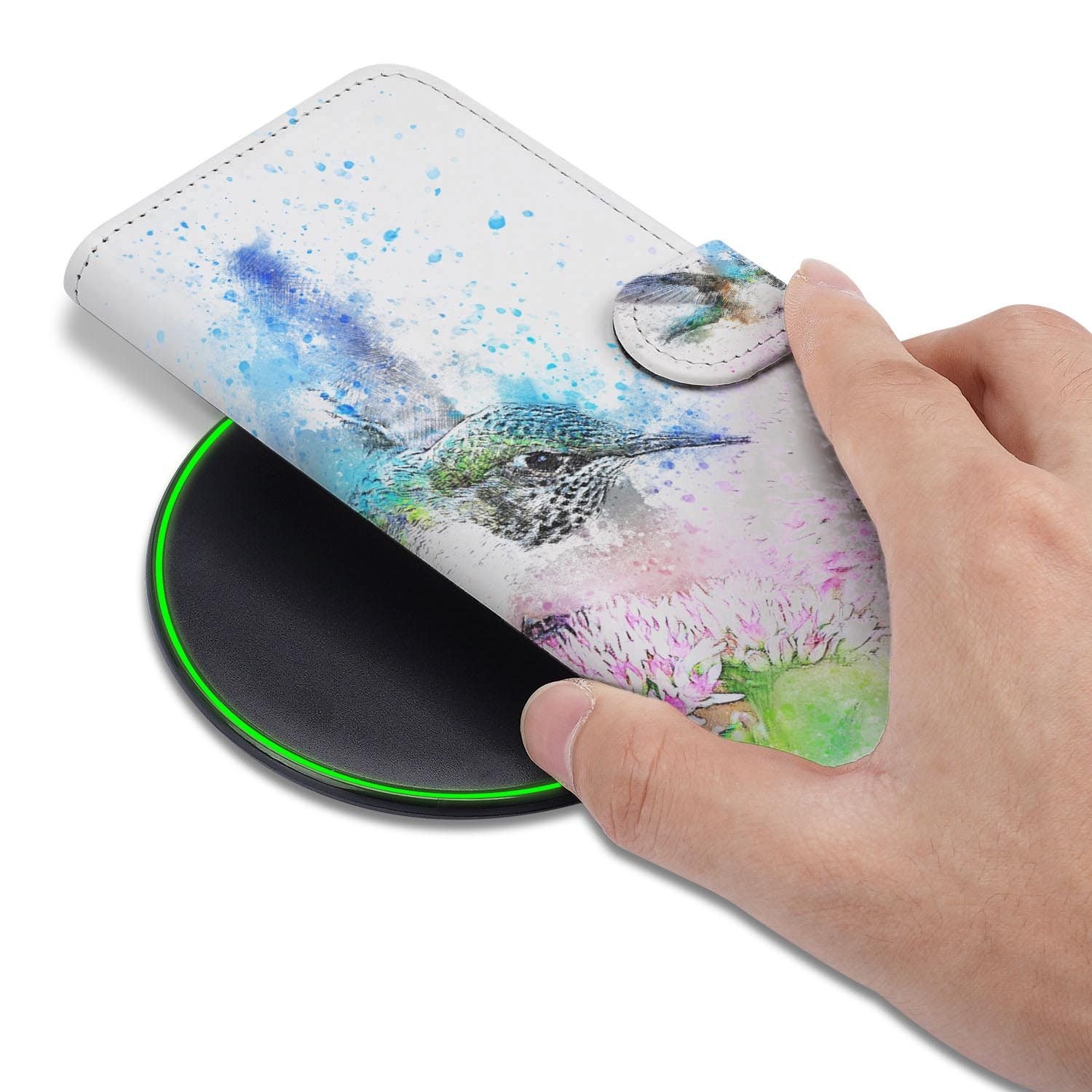 Hoesje met pasjeshouder voor Samsung Galaxy S26 FE, Vogel-design uit de Watercoloring-collectie