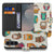 Samsung Galaxy S26 FE bookcase hoesje met Vrolijke Uilen design in beige, oranje en groen