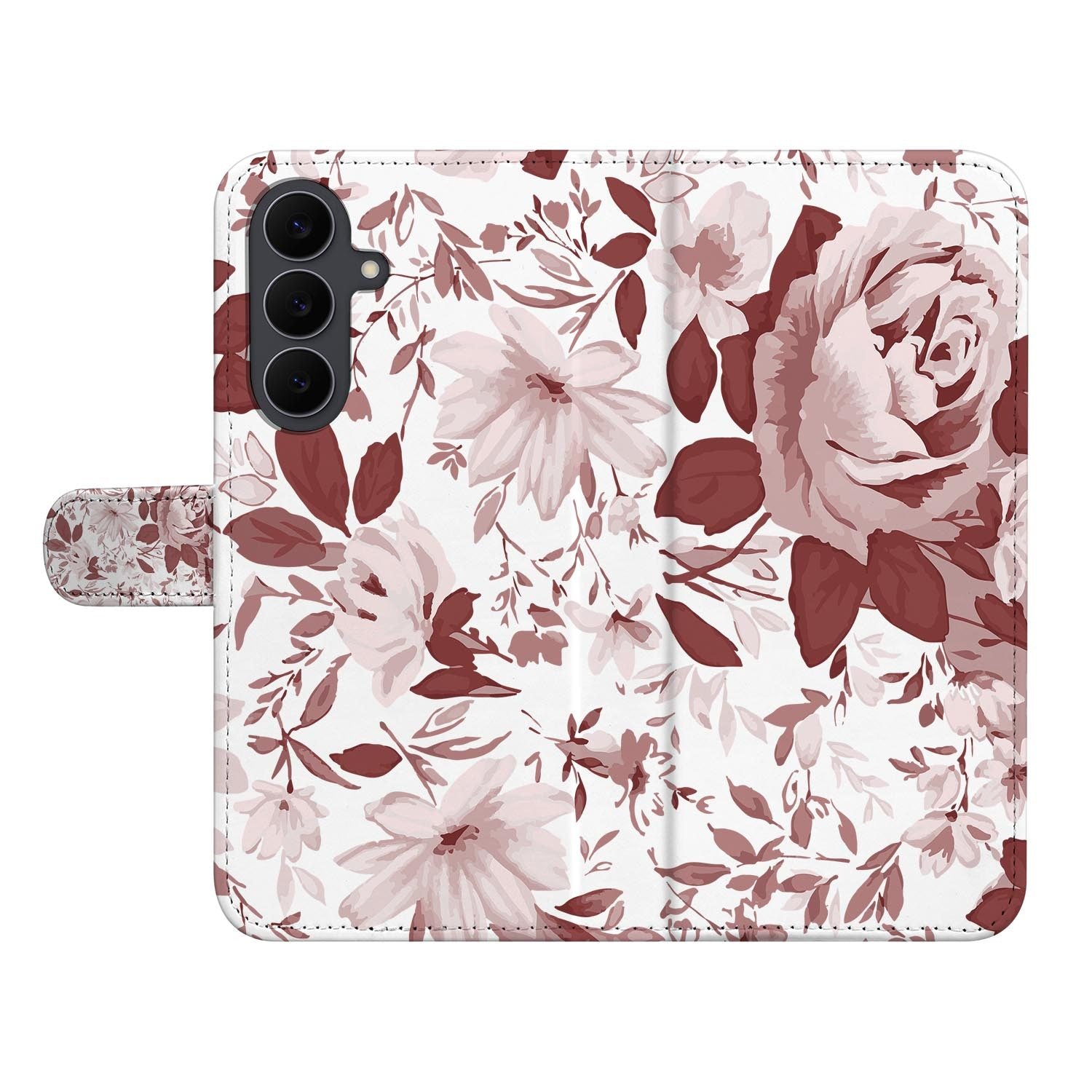 Wallet hoesje Watercolor Flowers voor de Samsung Galaxy S26 FE met ruimte voor pasjes