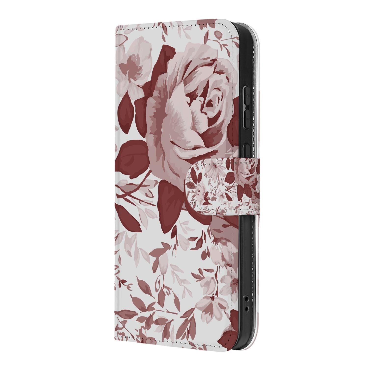 Book case Watercolor Flowers om de Samsung Galaxy S26 FE, geprint op wit kunstleer