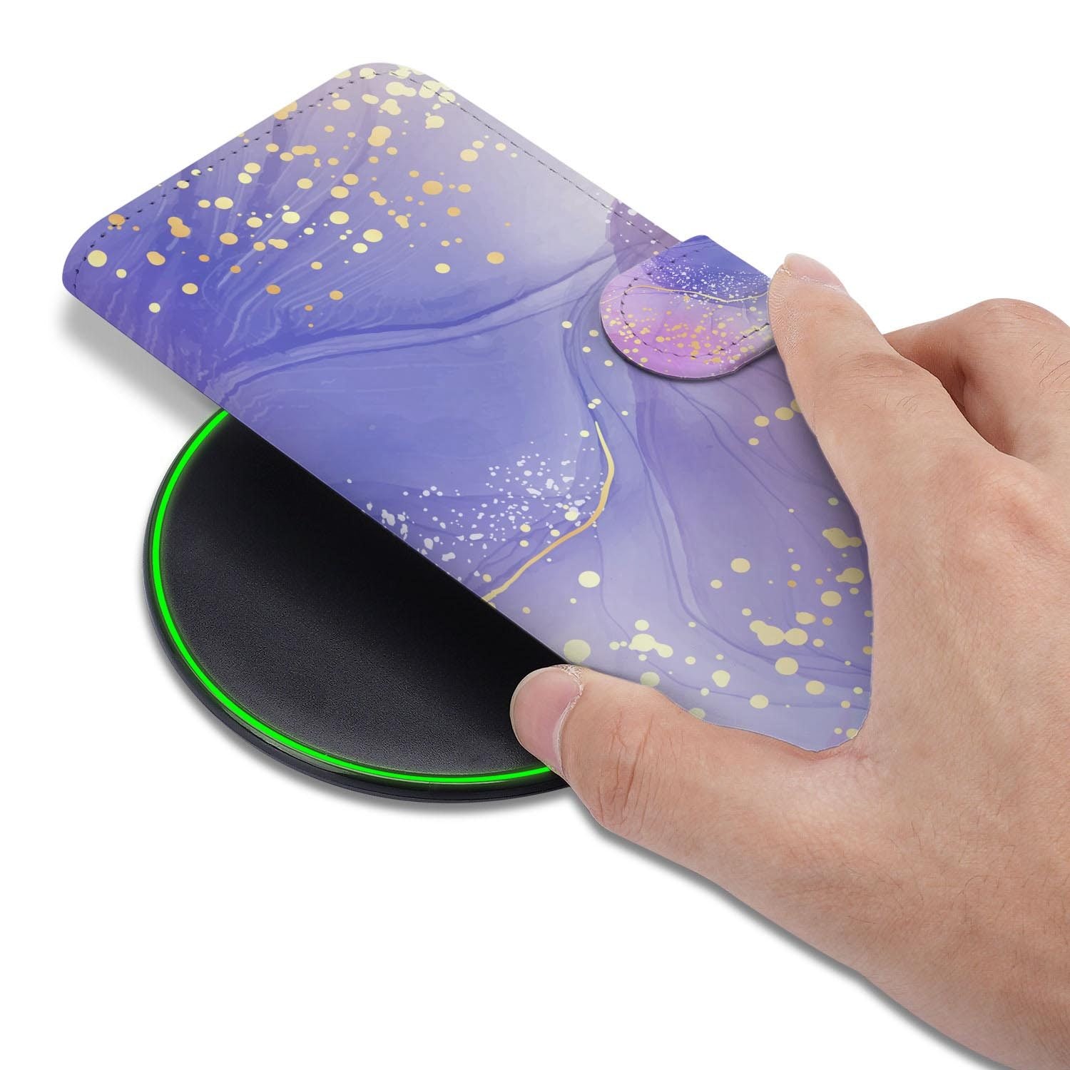 Watercolor Paars wallet hoesje voor Samsung Galaxy S26 FE met magneetsluiting
