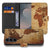 Samsung Galaxy S26 FE bookcase hoesje met Wereldkaart design in geel en bruin