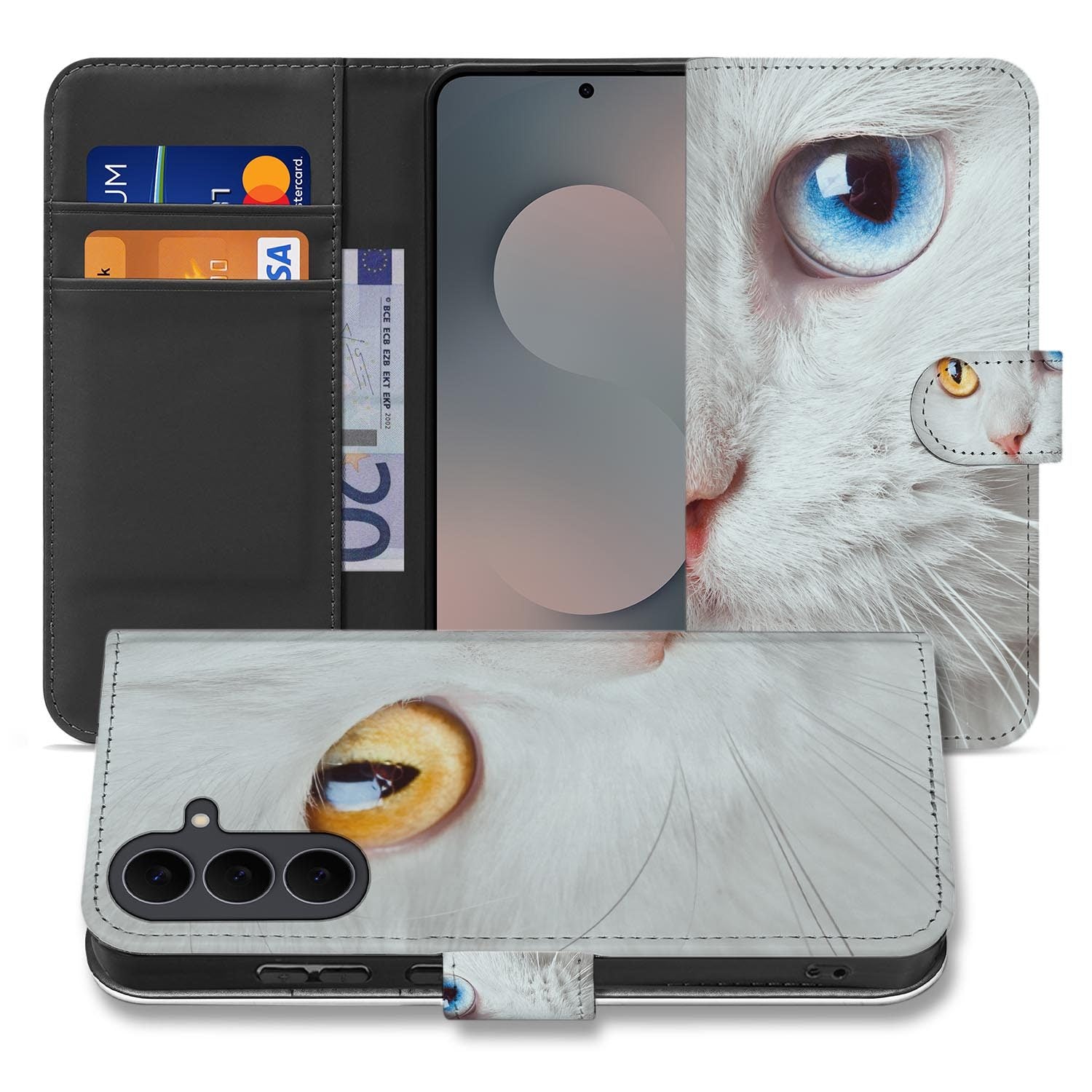 Bookcase hoesje Samsung Galaxy S26 FE met Witte Kat design