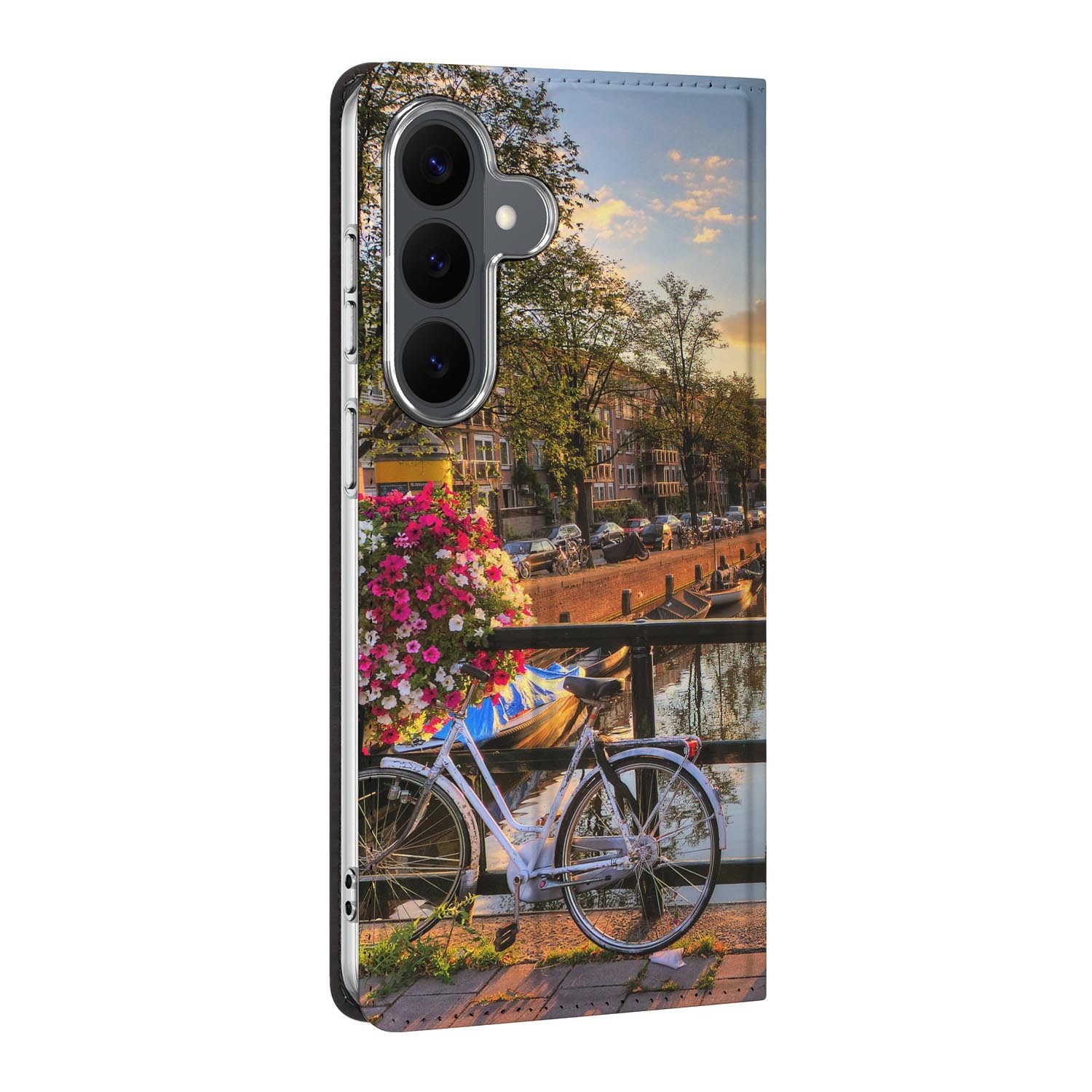 Samsung Galaxy S26 FE standcase Amsterdamse Grachten, bescherming voor- en achterkant