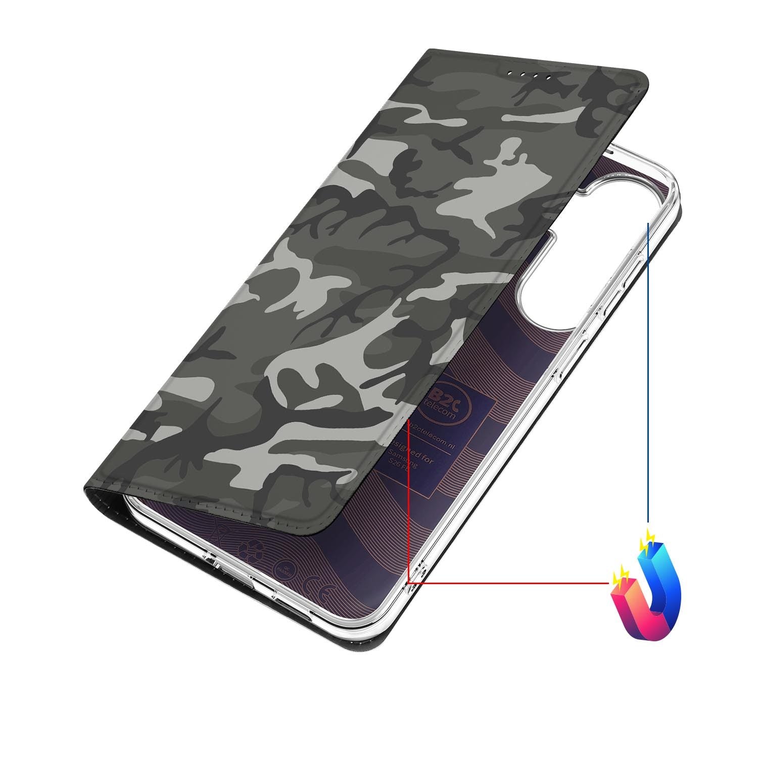 Samsung Galaxy S26 FE hoesje Army Light met magneetsluiting