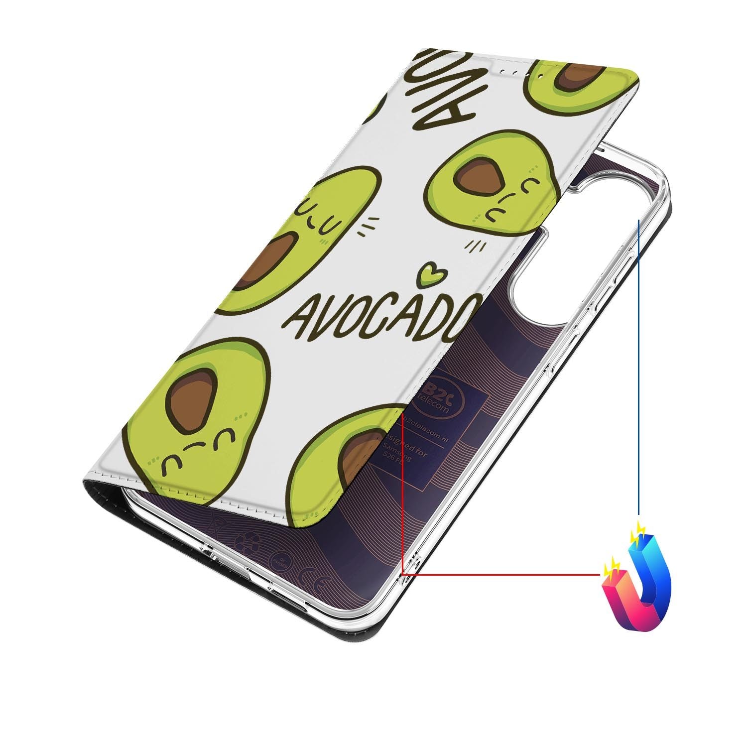 Samsung Galaxy S26 FE hoesje Avocado Singing met magneetsluiting