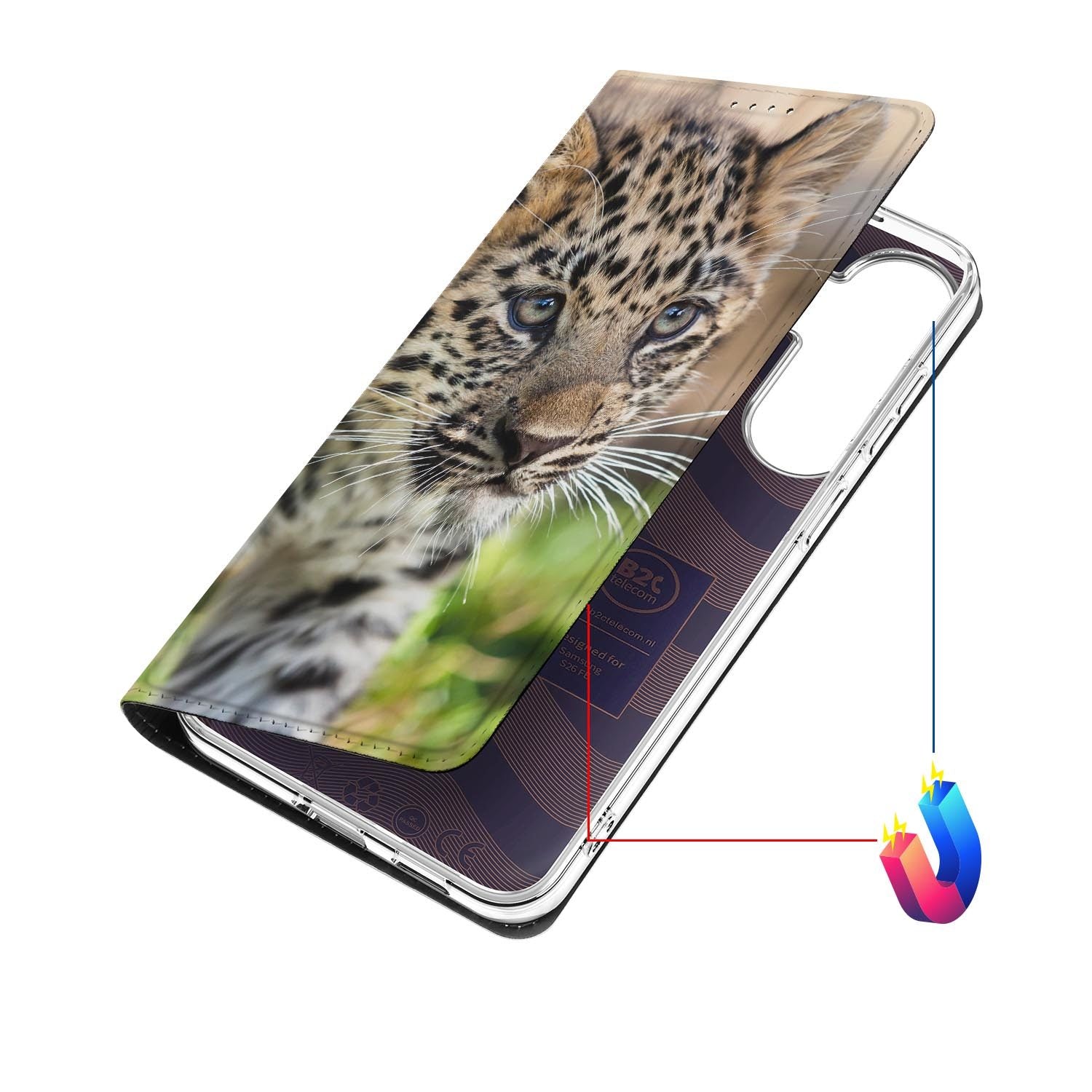 Samsung Galaxy S26 FE hoesje Baby Luipaard met magneetsluiting
