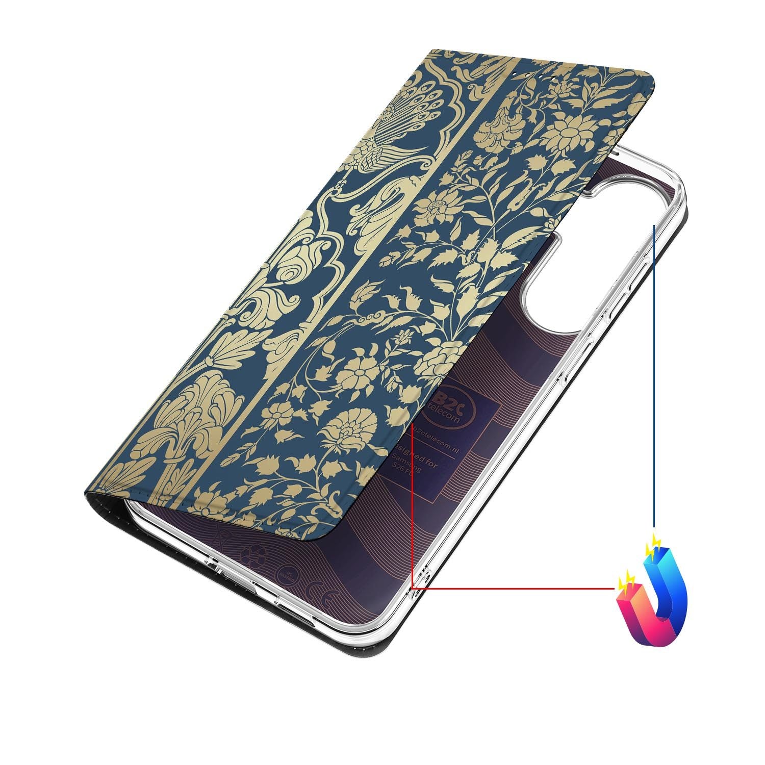 Samsung Galaxy S26 FE hoesje Beige Flowers met magneetsluiting