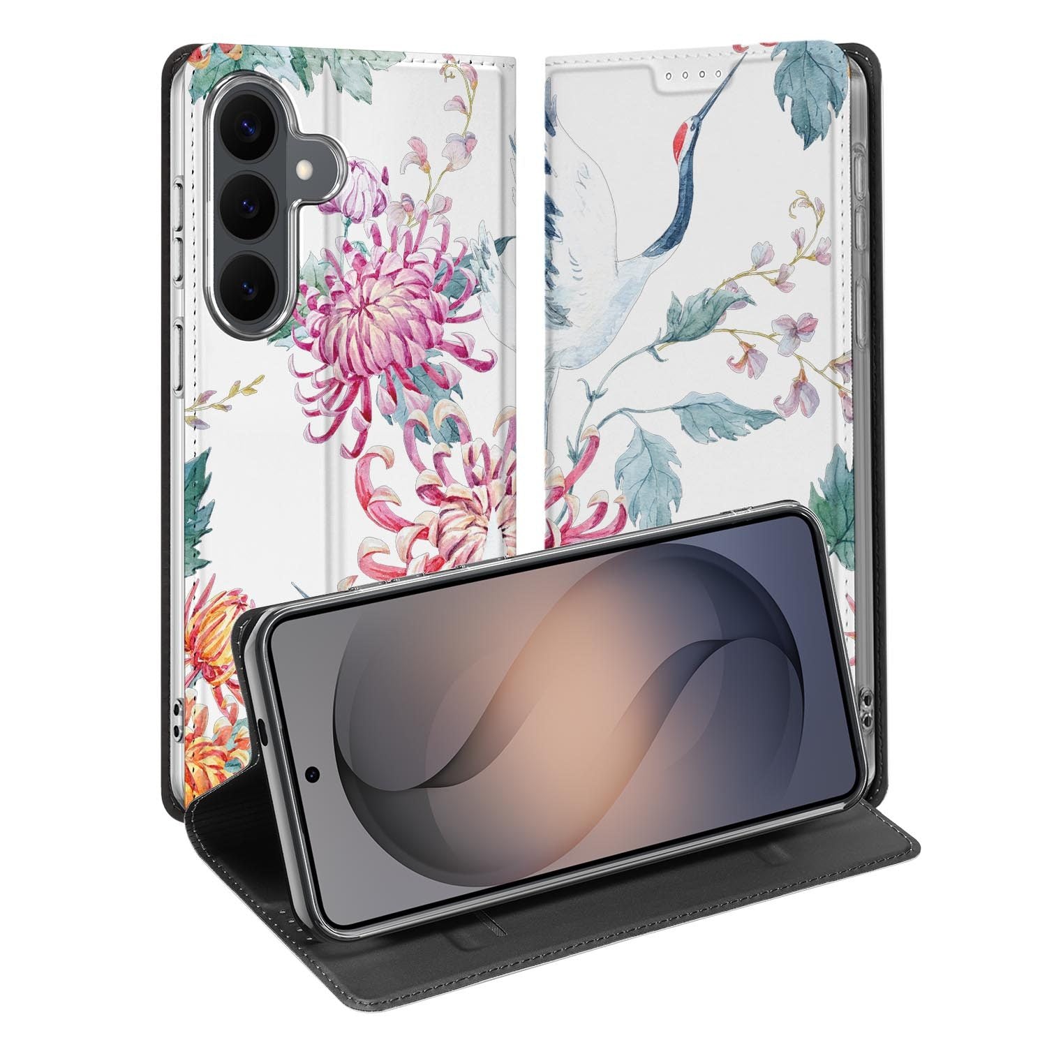 Samsung Galaxy S26 FE standcase met Bird Flowers-print