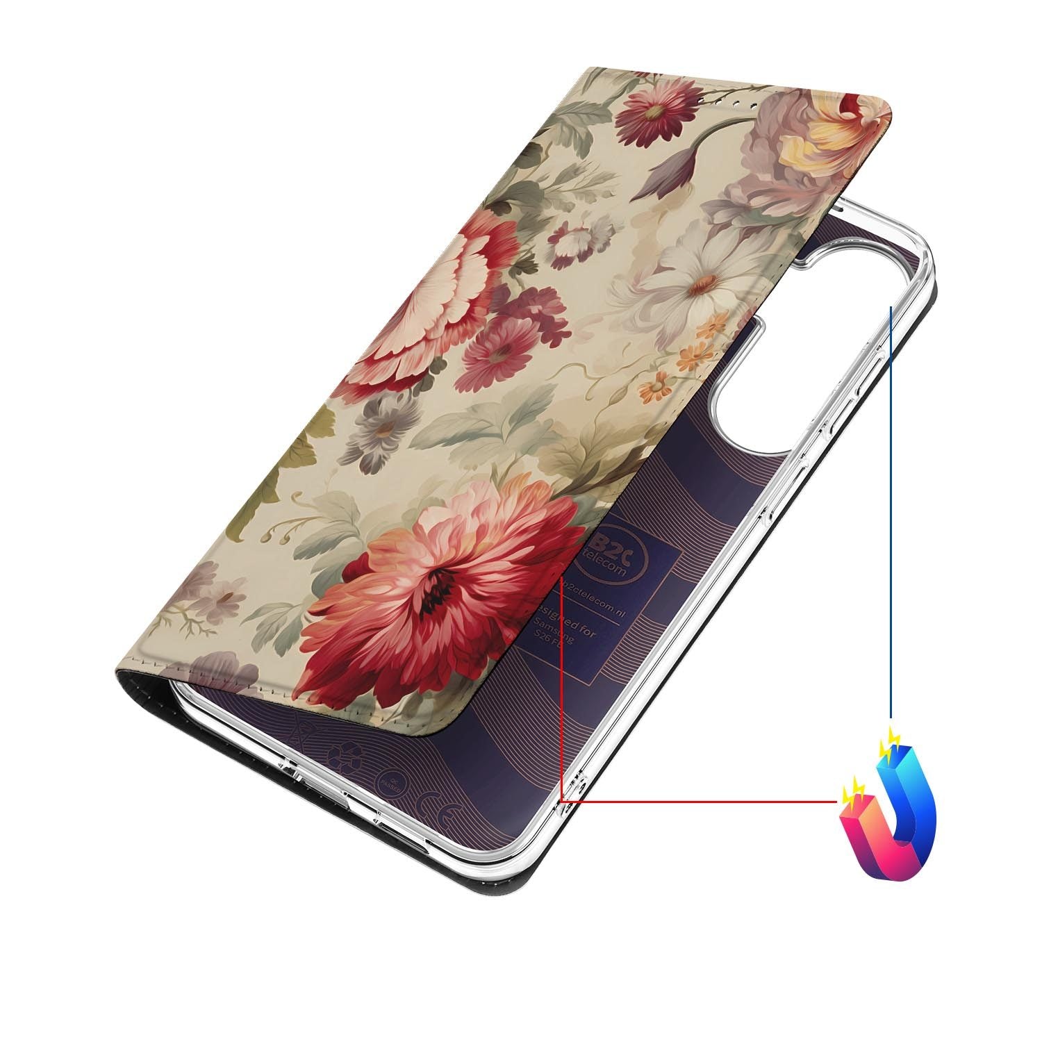 Samsung Galaxy S26 FE hoesje Bloemen met magneetsluiting