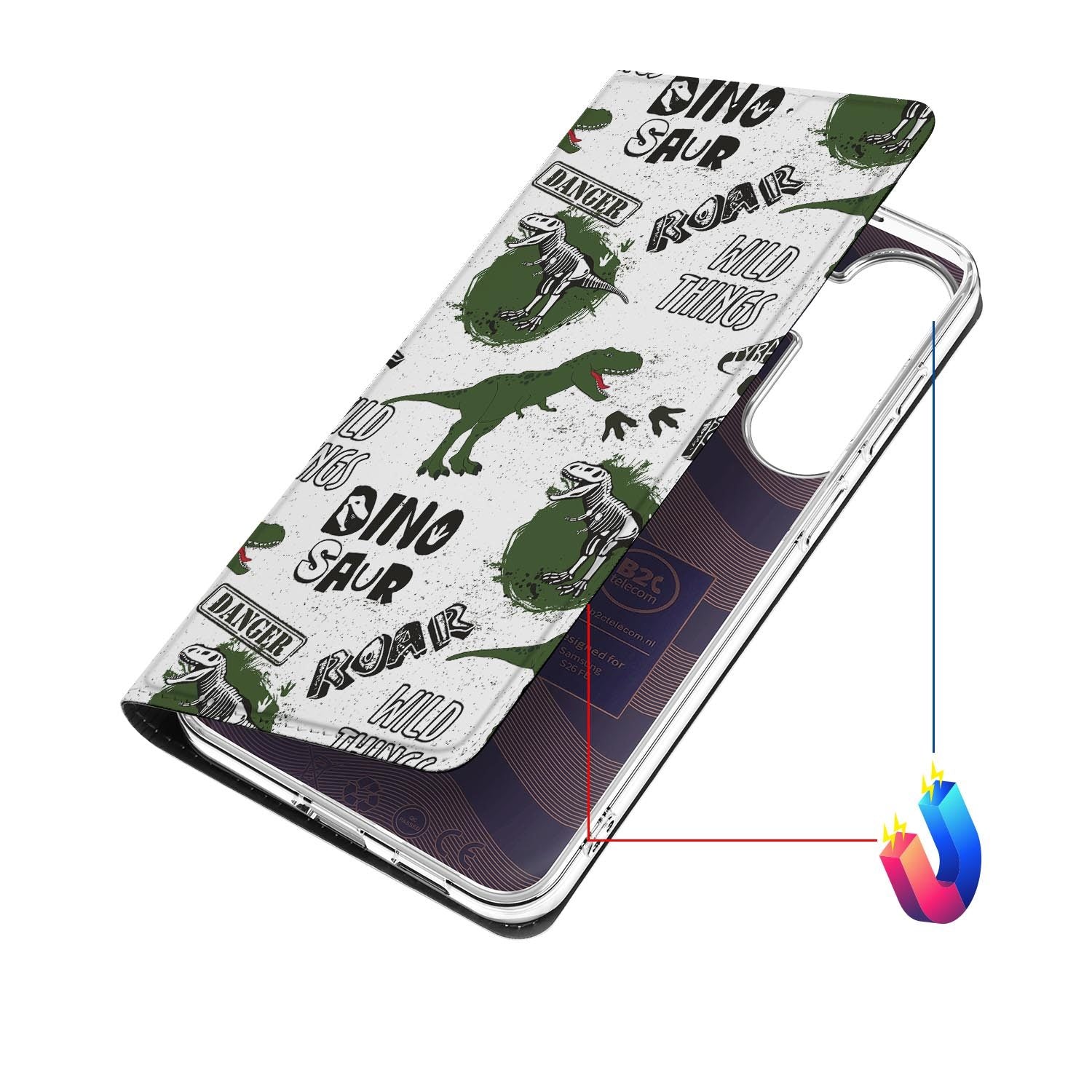 Samsung Galaxy S26 FE hoesje Dinosaurus met magneetsluiting
