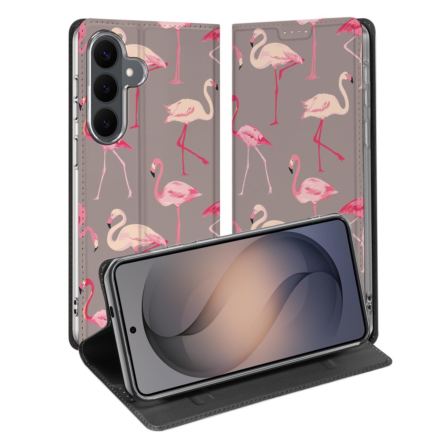 Samsung Galaxy S26 FE standcase met Flamingo-print