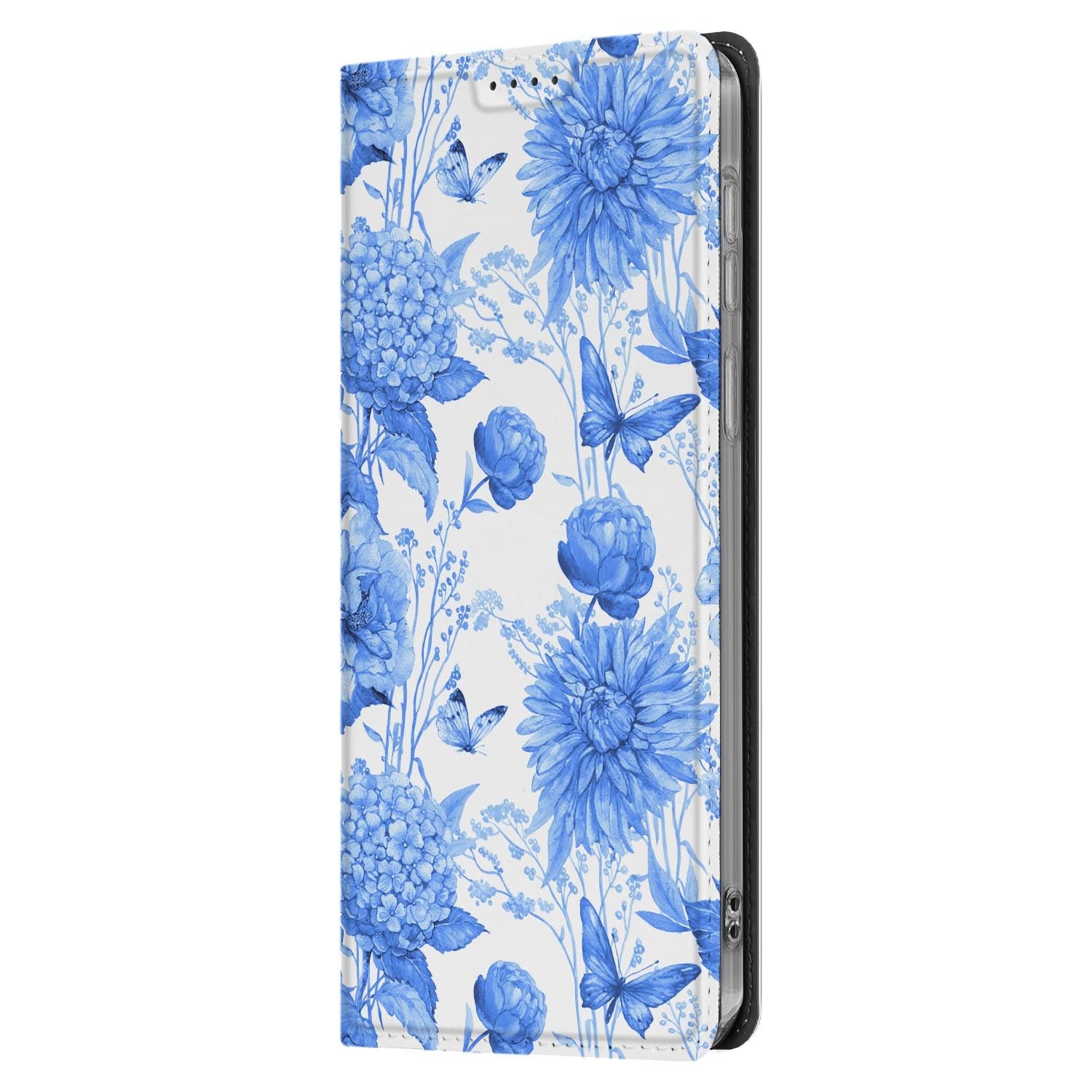 Samsung Galaxy S26 FE standcase Flowers Blue met uitklapbare standaard